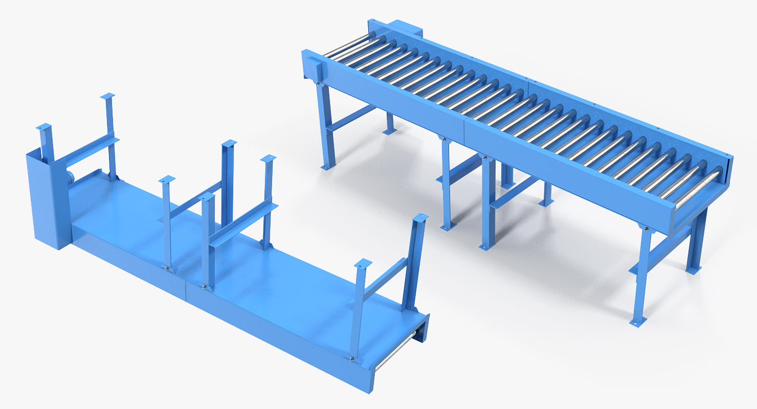 3D model Motorised Roller Conveyor Belt