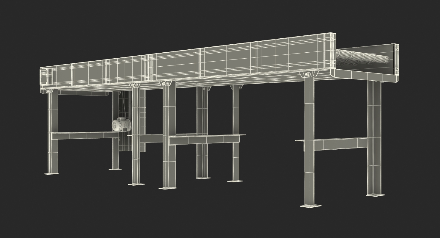 3D model Motorised Roller Conveyor Belt