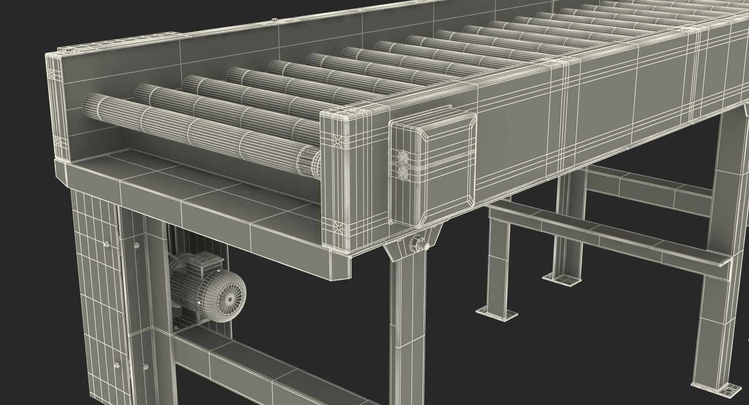 3D model Motorised Roller Conveyor Belt