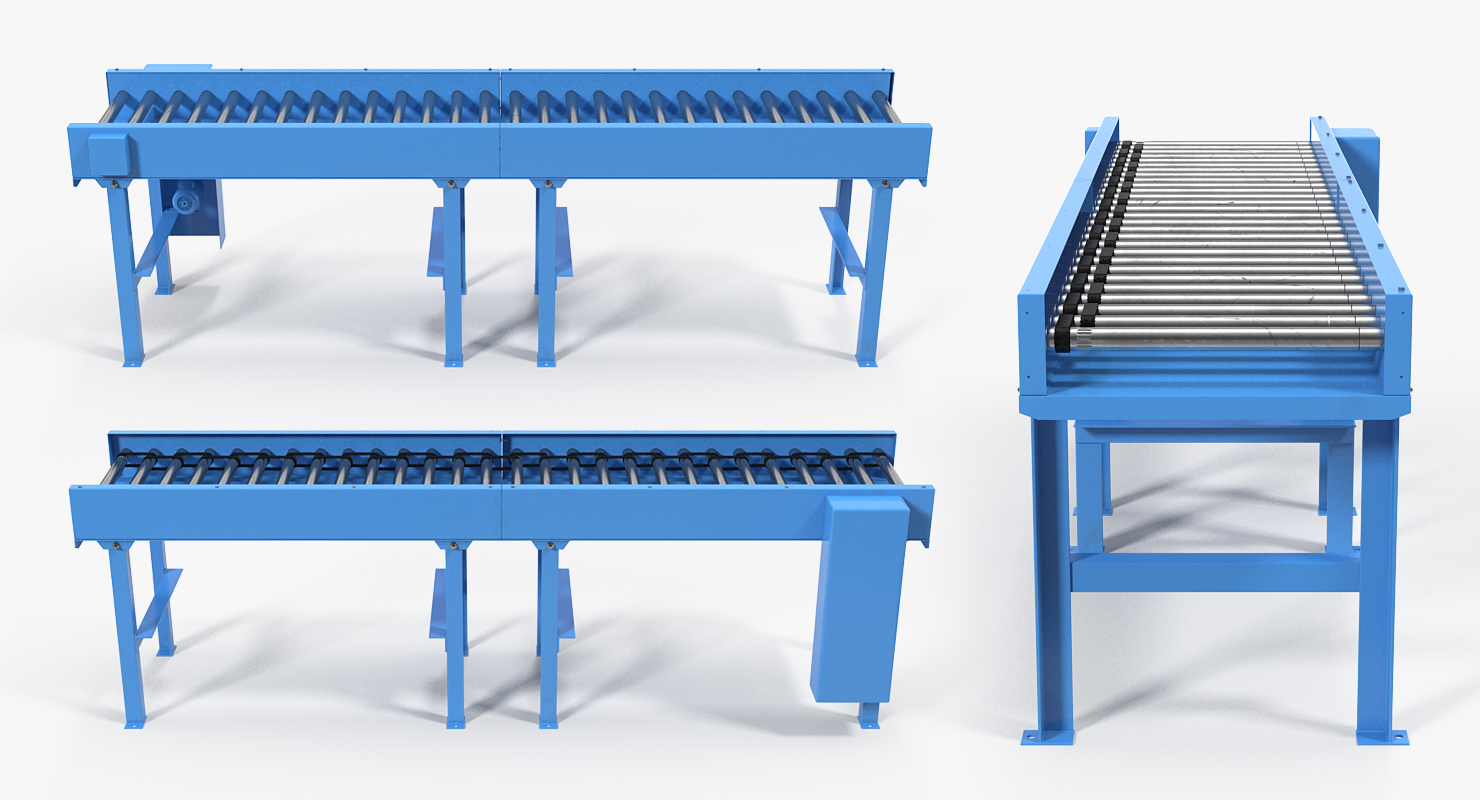 3D model Motorised Roller Conveyor Belt