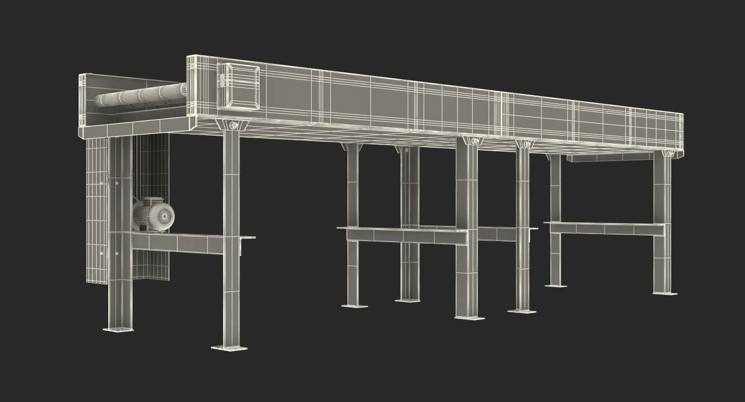 3D model Motorised Roller Conveyor Belt