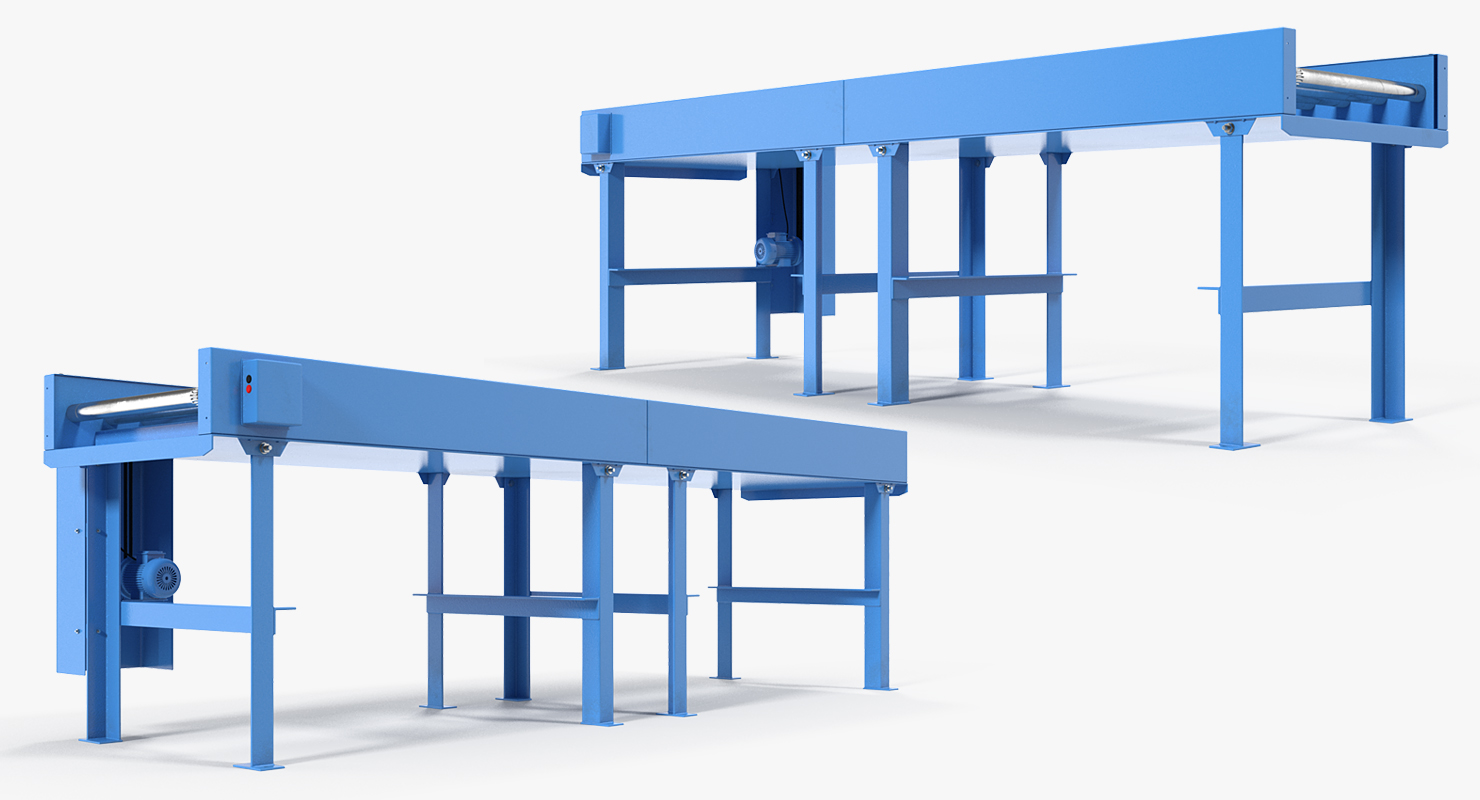 3D model Motorised Roller Conveyor Belt