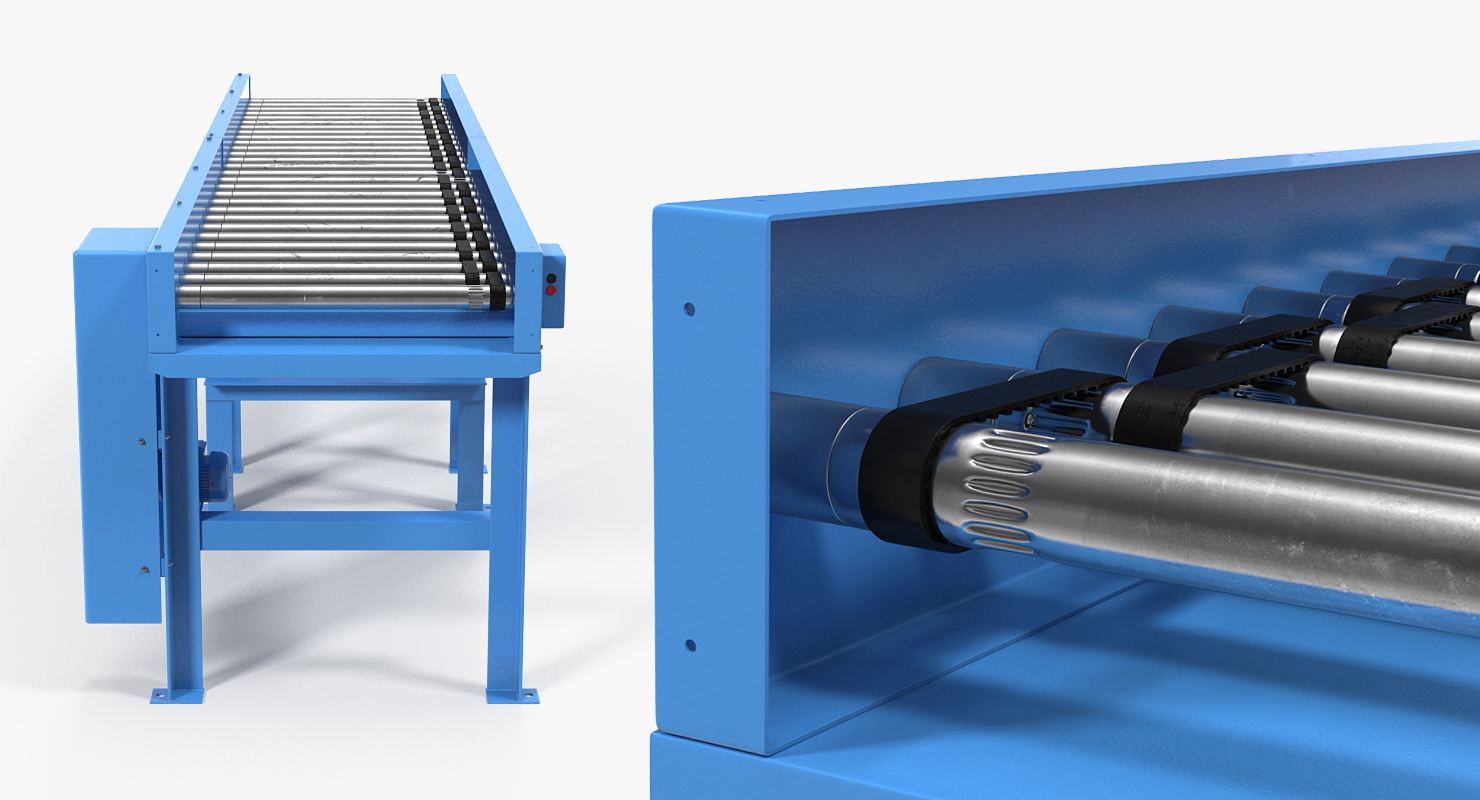 3D model Motorised Roller Conveyor Belt