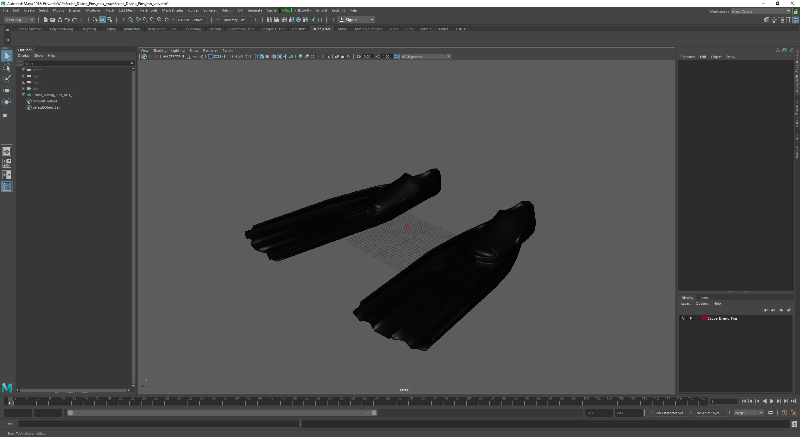 Scuba Diving Fins 3D