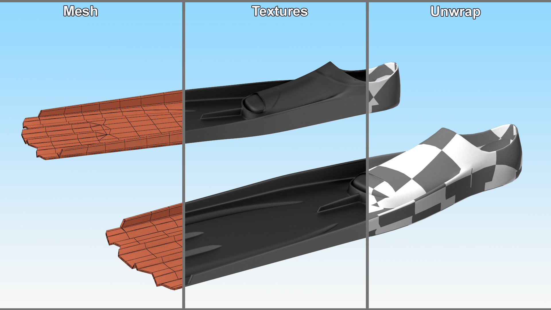 Scuba Diving Fins 3D