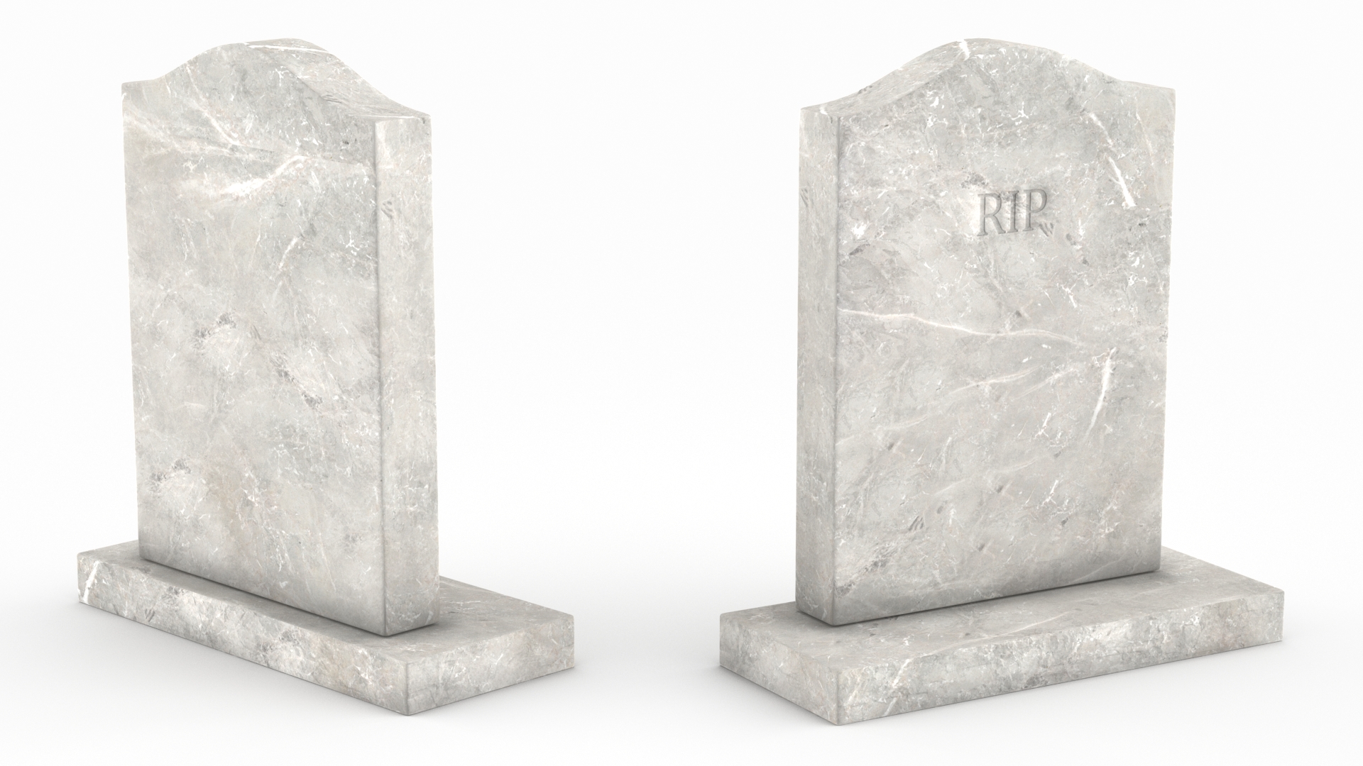 3D Marble Headstone for Grave