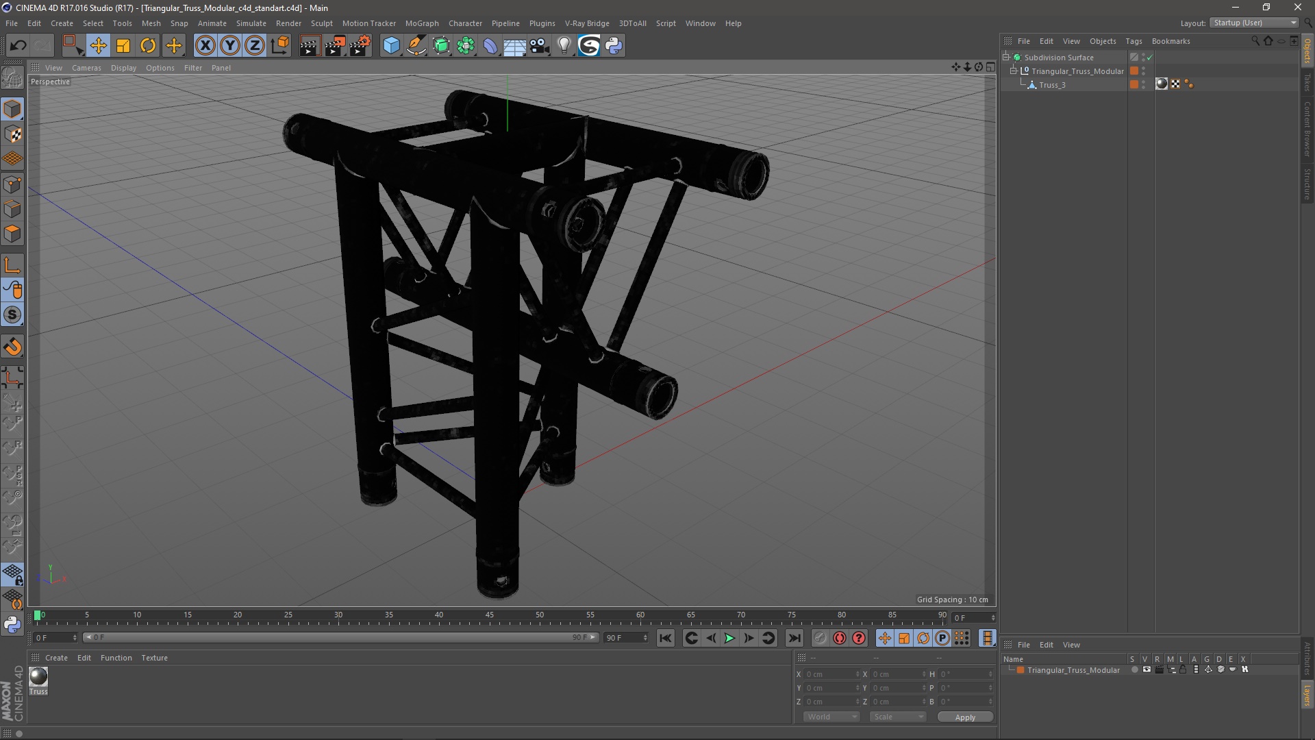 Triangular Truss Modular 3D model