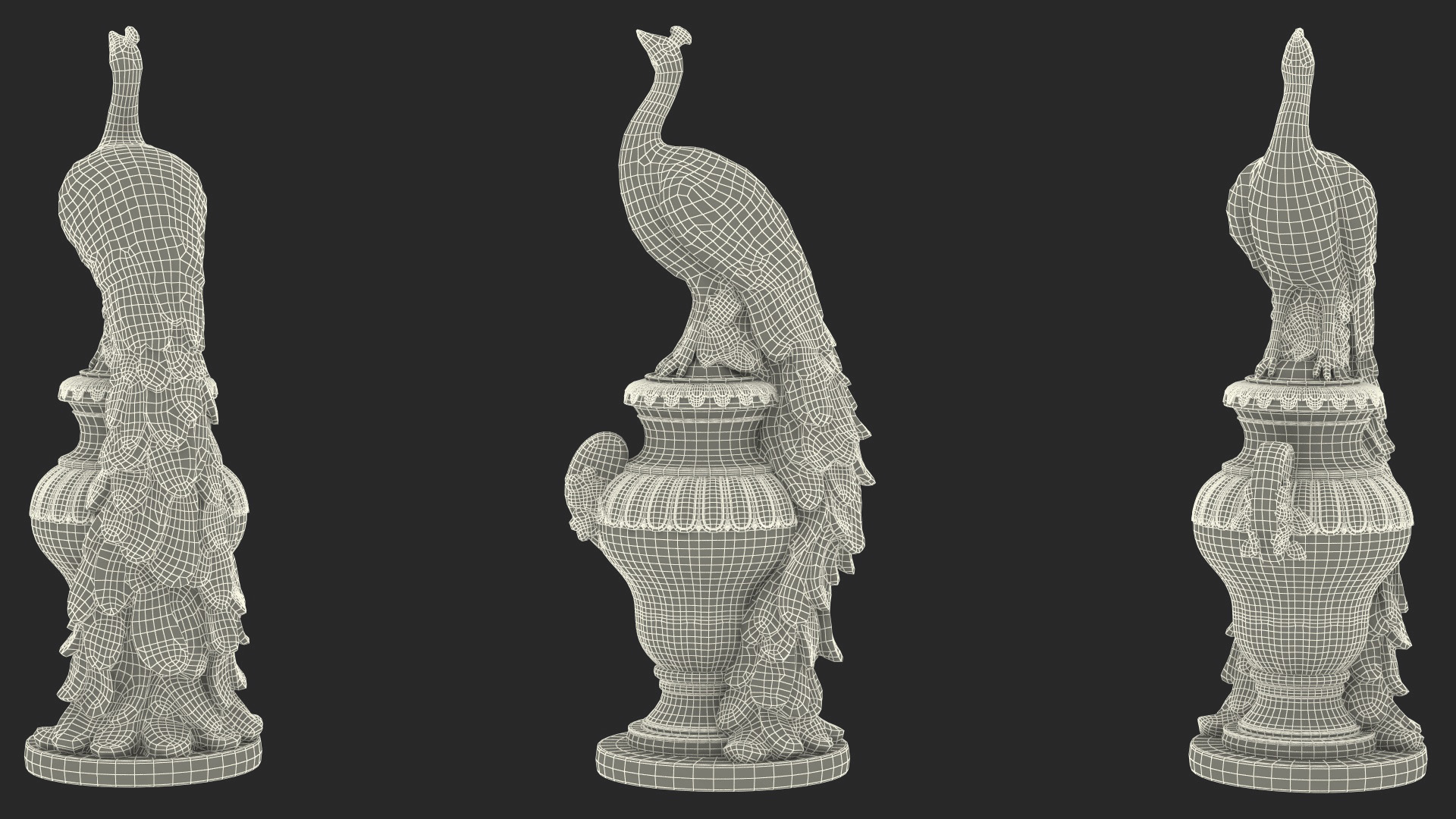 Peacock Cast Bronze 3D model