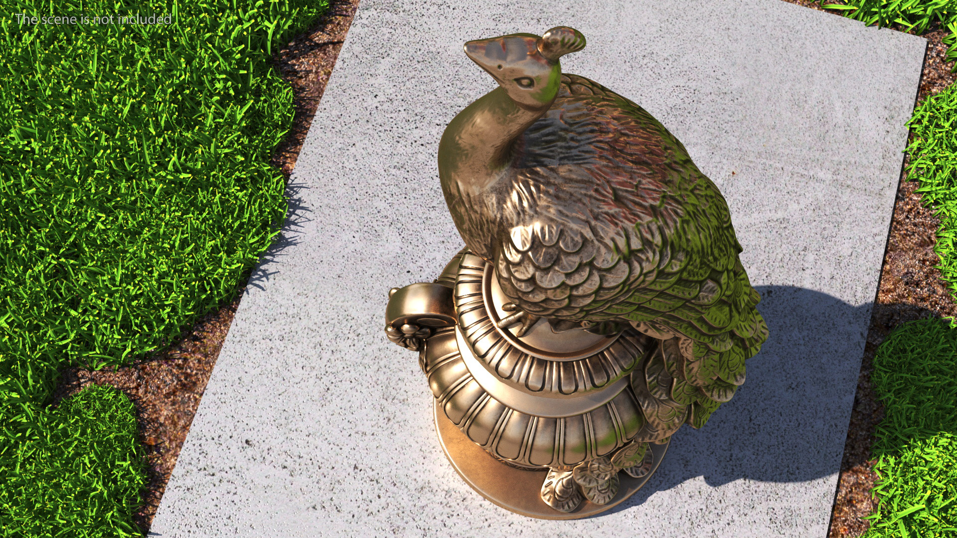 Peacock Cast Bronze 3D model