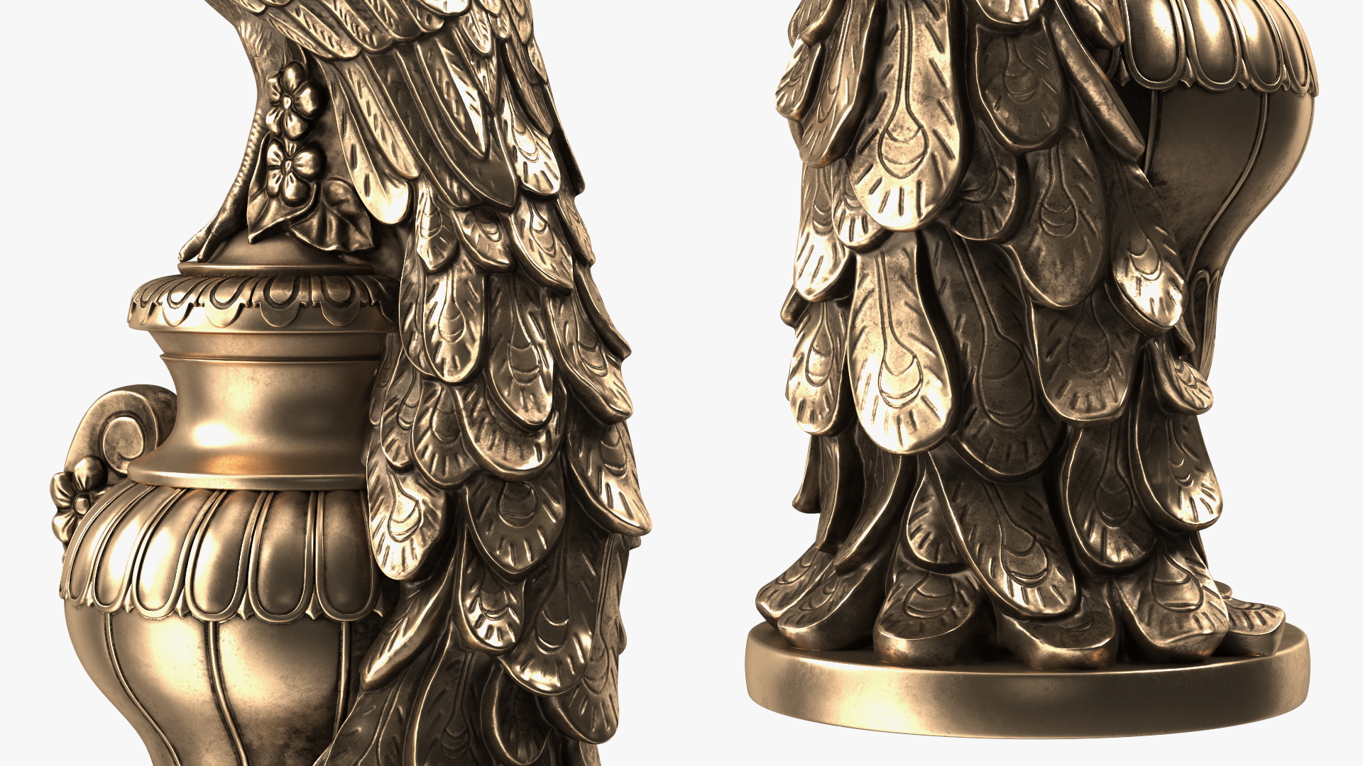 Peacock Cast Bronze 3D model