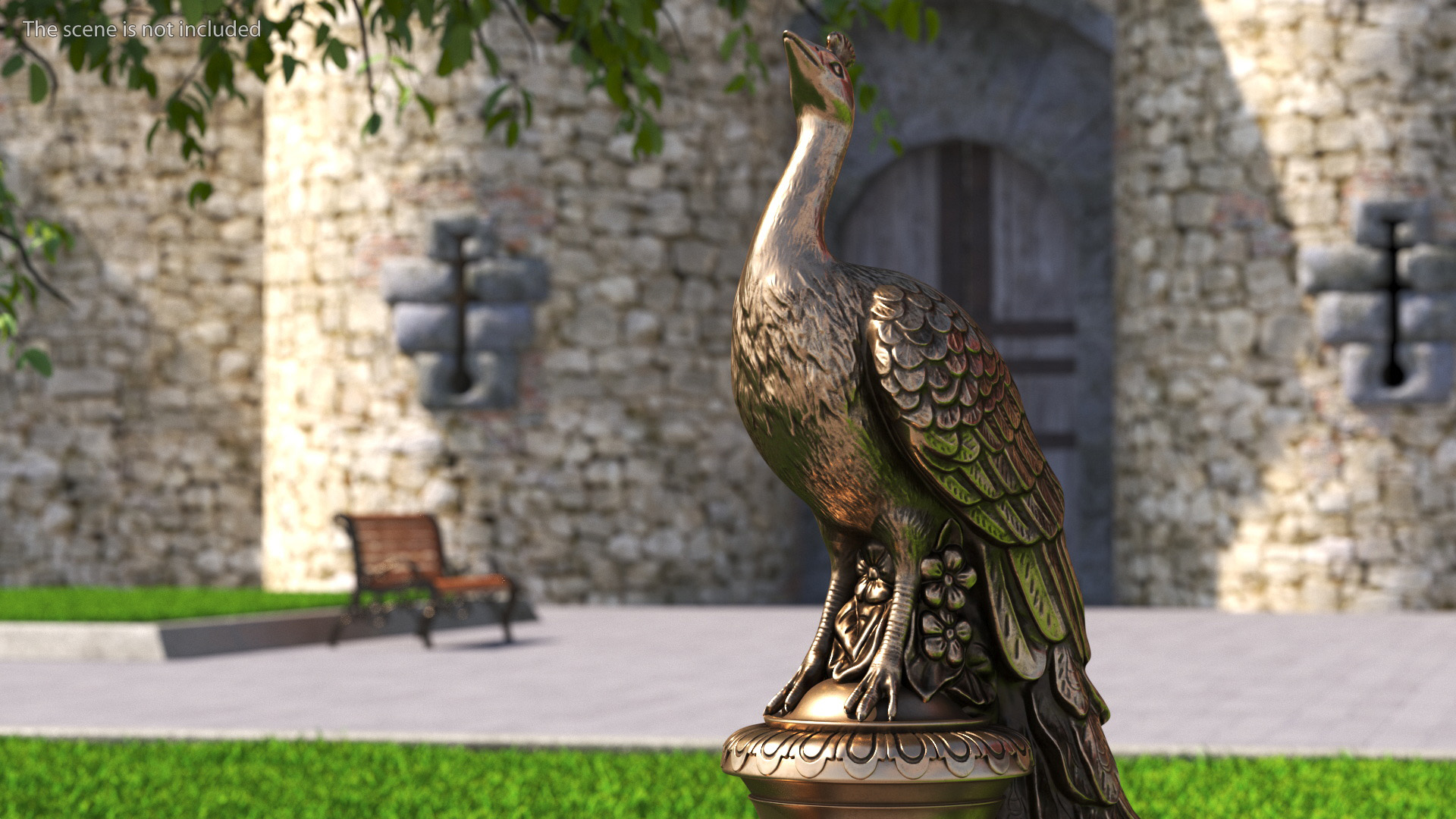 Peacock Cast Bronze 3D model