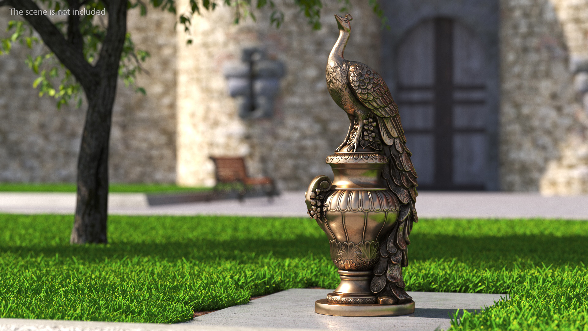 Peacock Cast Bronze 3D model