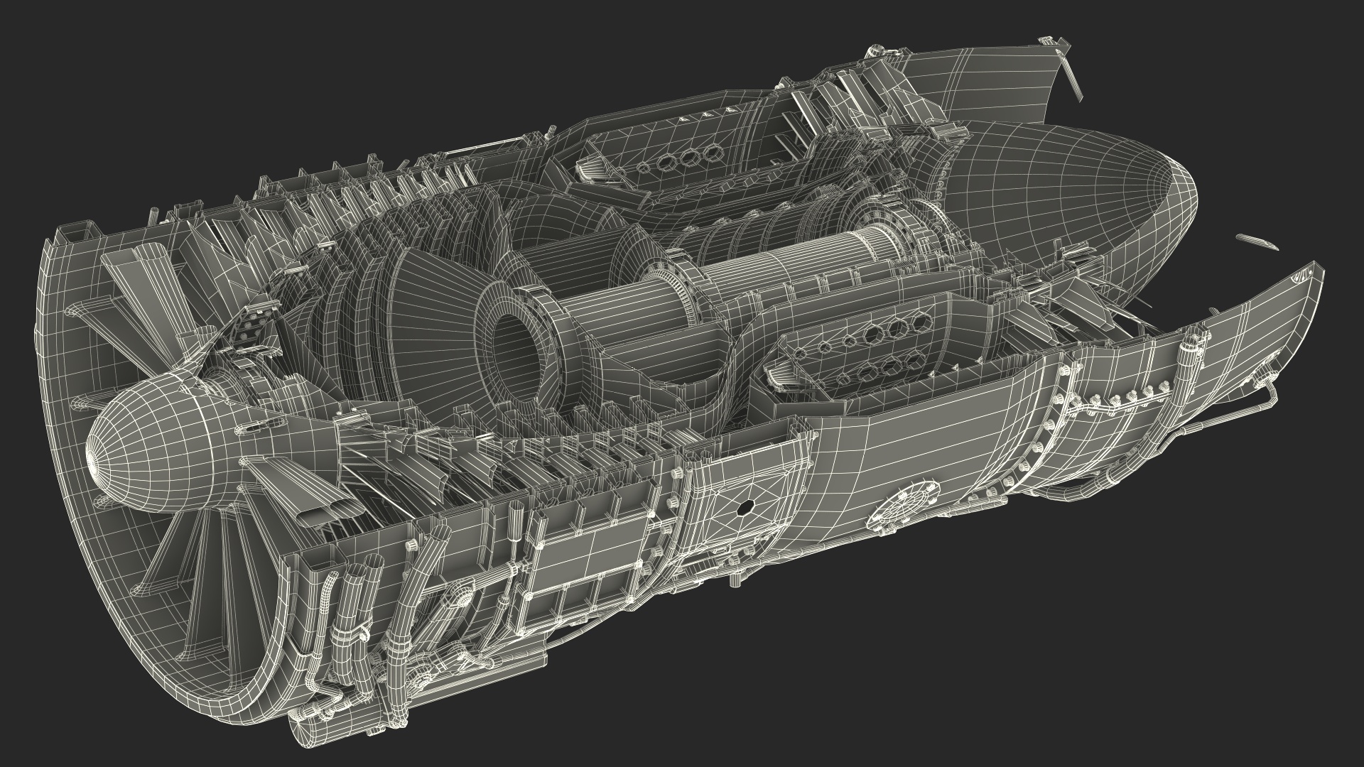 Jet Engine Turbine J85 3D