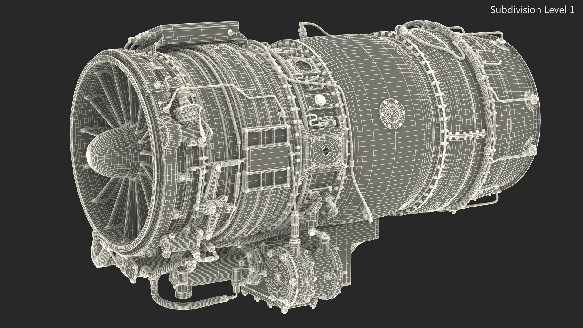 Jet Engine Turbine J85 3D