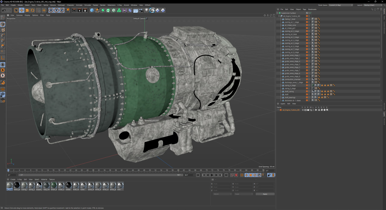 Jet Engine Turbine J85 3D