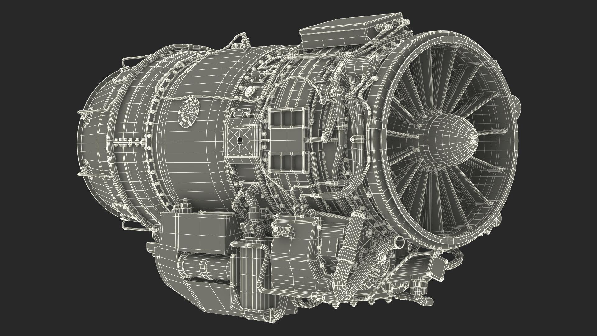 Jet Engine Turbine J85 3D