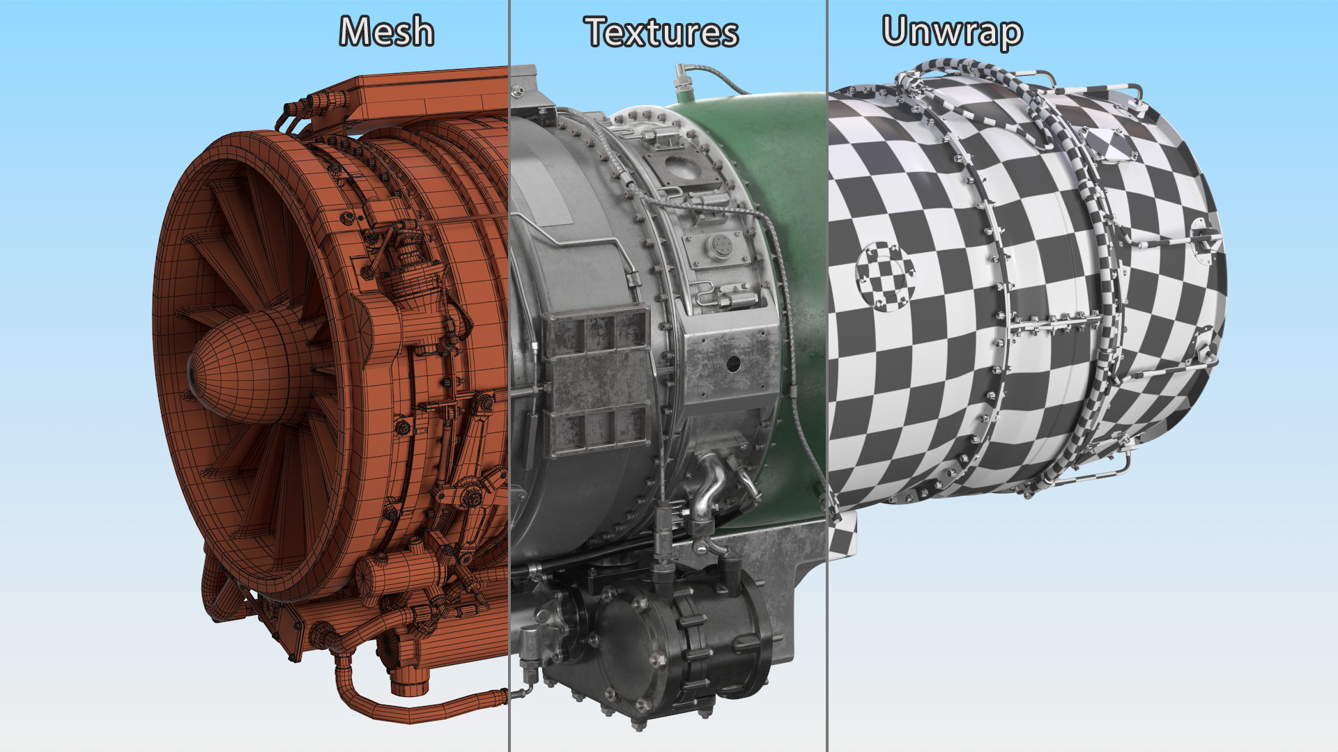 Jet Engine Turbine J85 3D