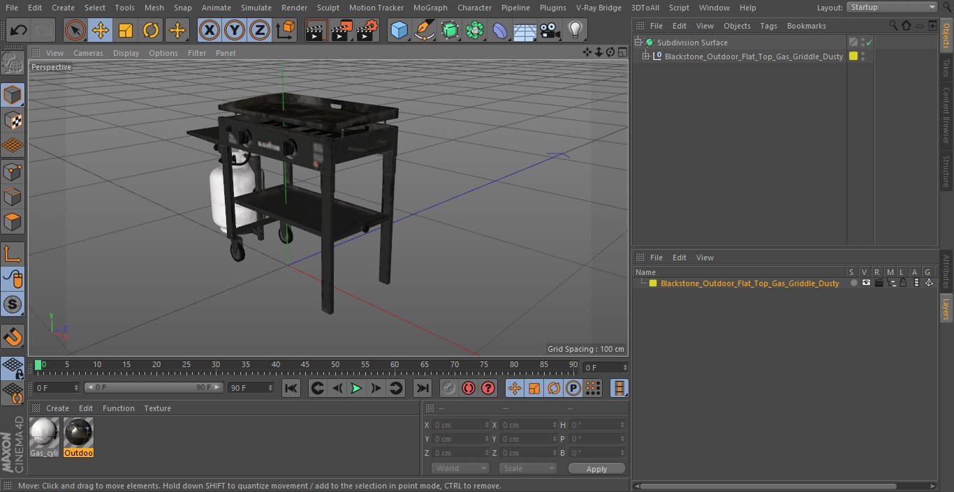 3D model Blackstone Outdoor Flat Top Gas Griddle Dusty