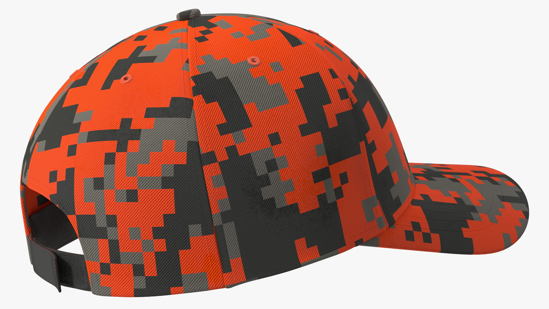 Cap Cotton Orange Pixel Your Brand 3D model