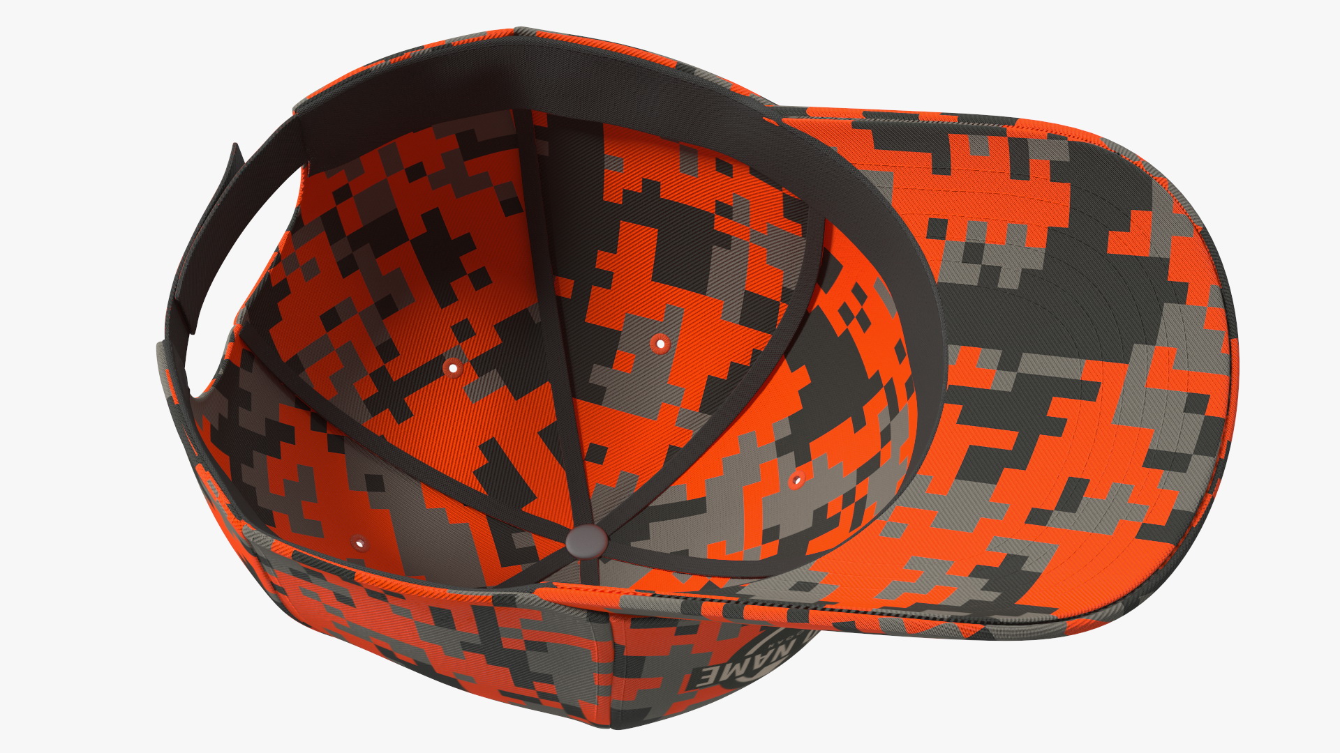 Cap Cotton Orange Pixel Your Brand 3D model