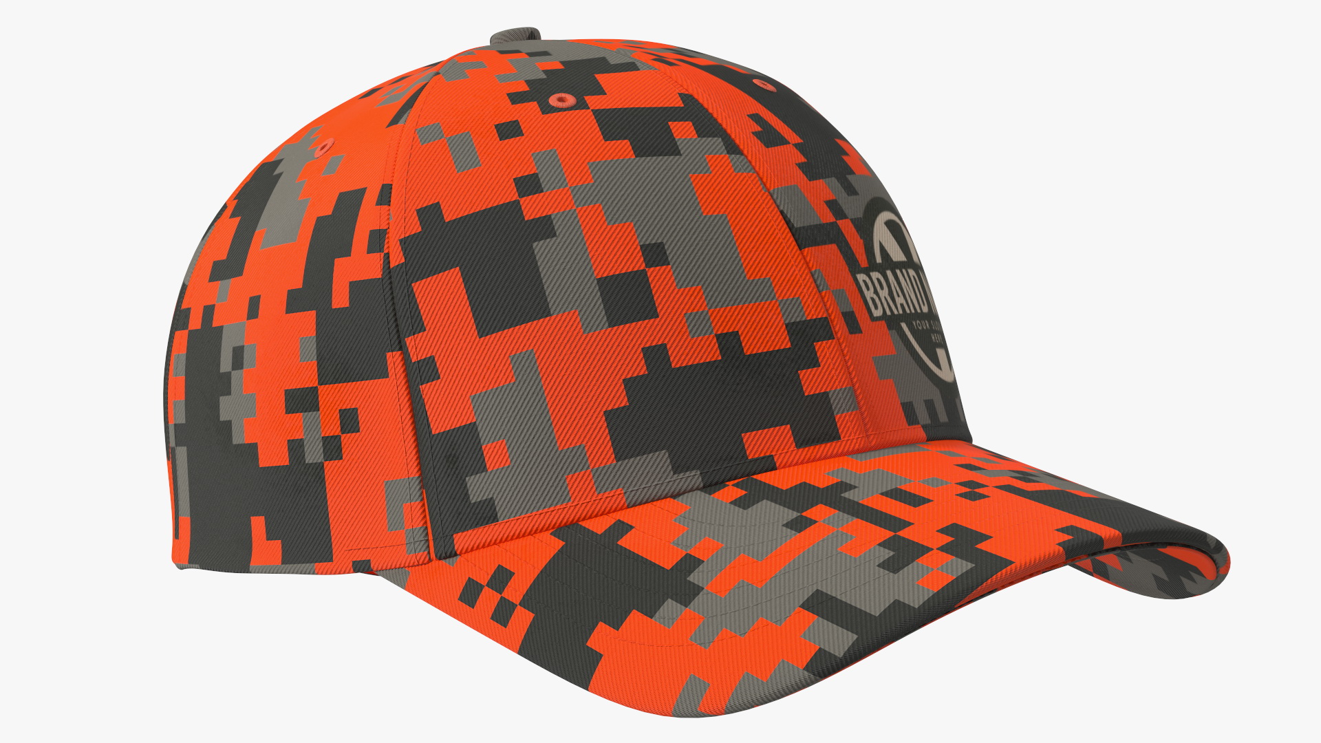 Cap Cotton Orange Pixel Your Brand 3D model