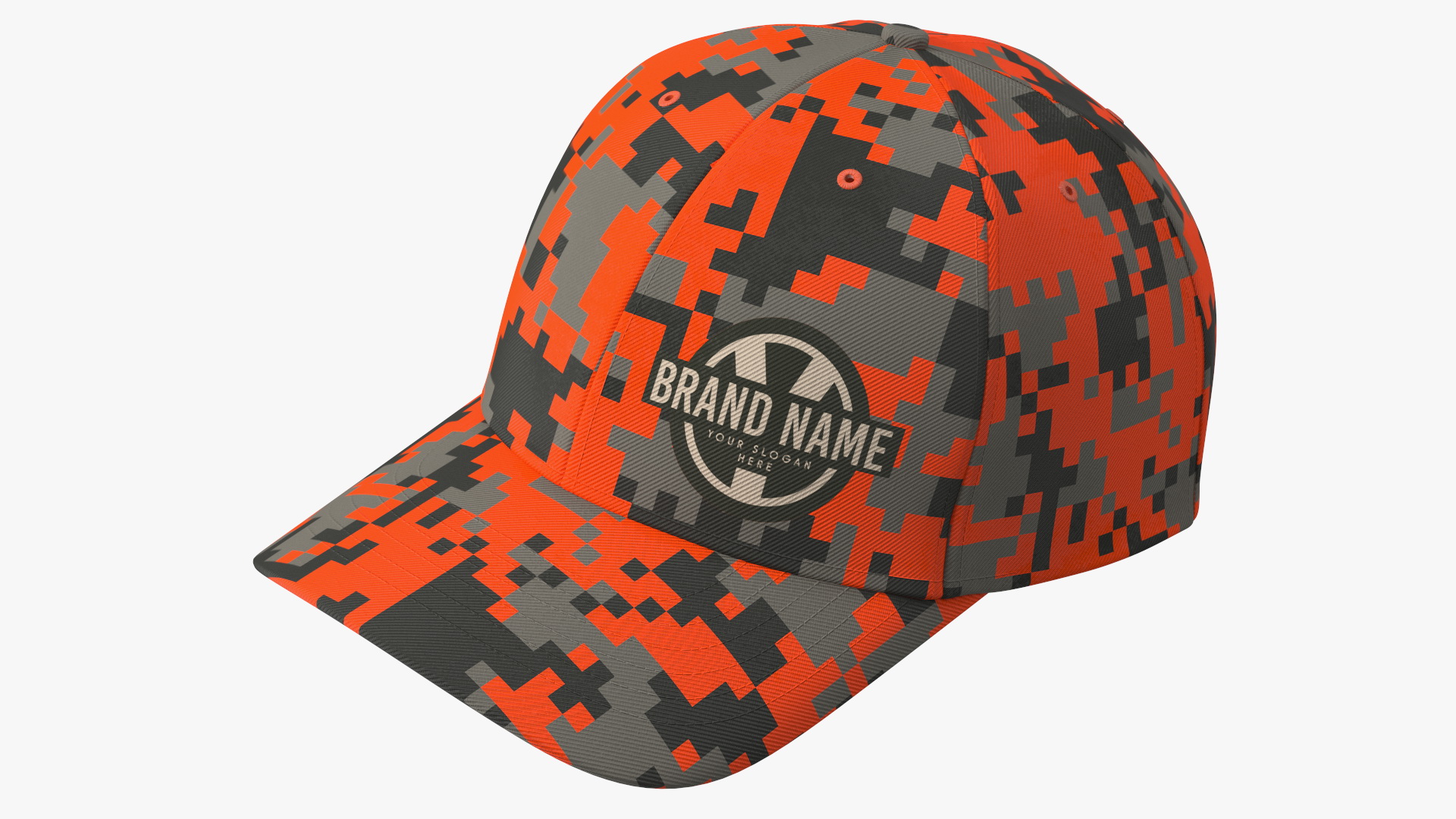 Cap Cotton Orange Pixel Your Brand 3D model