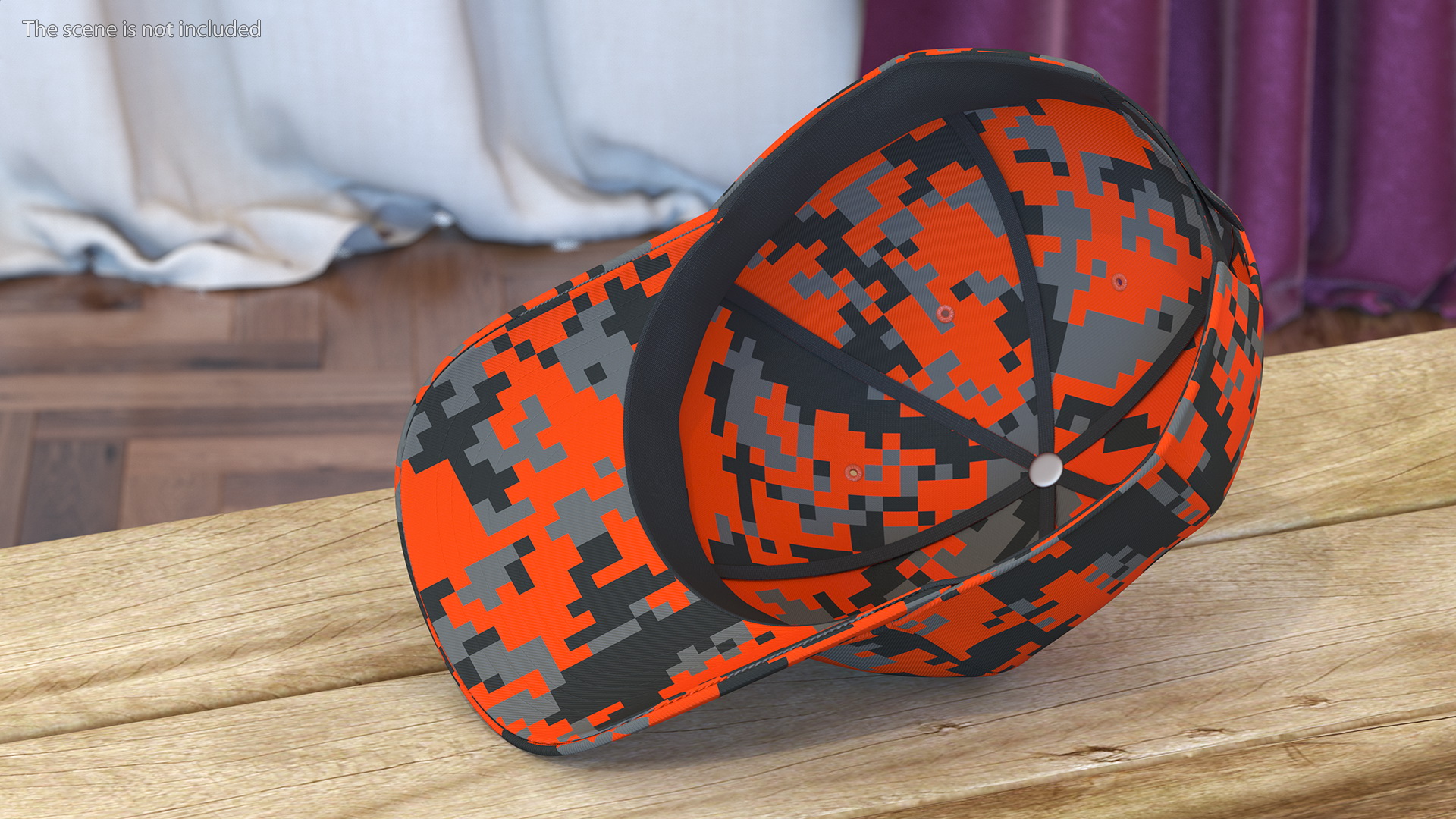 Cap Cotton Orange Pixel Your Brand 3D model