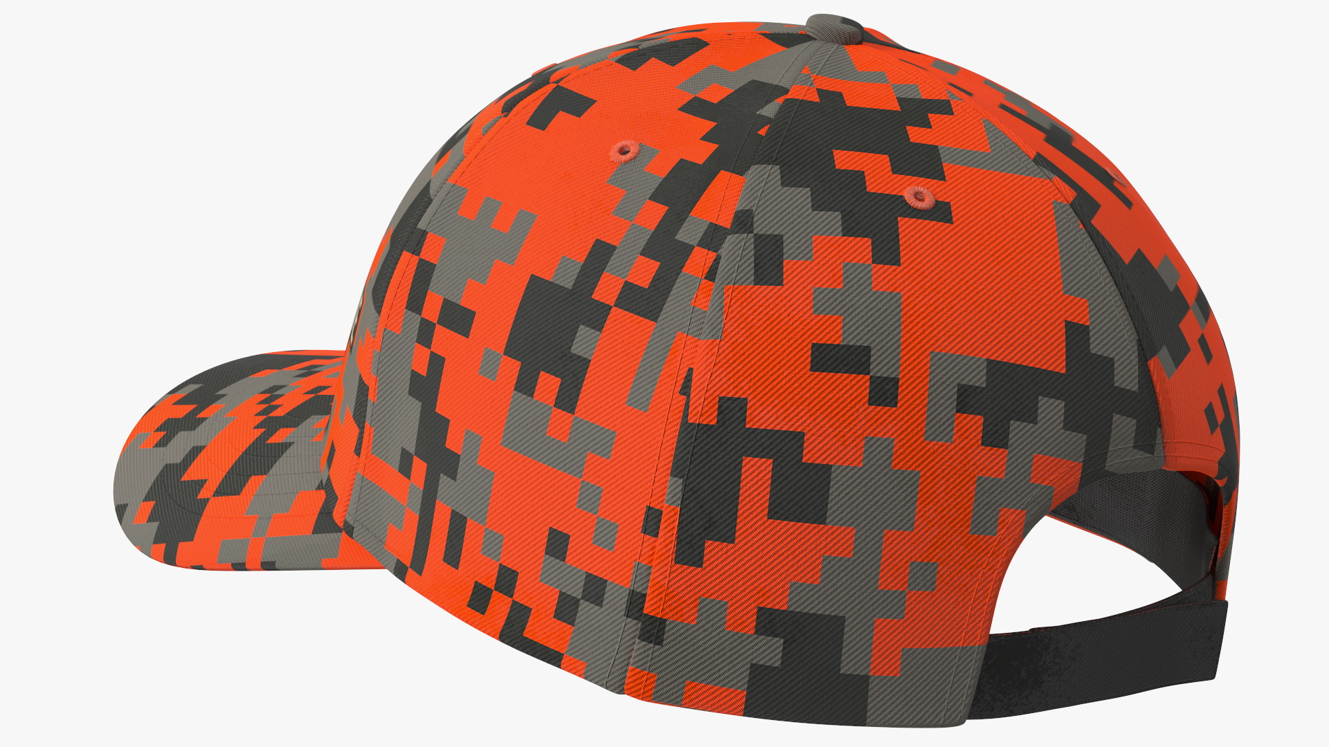 Cap Cotton Orange Pixel Your Brand 3D model