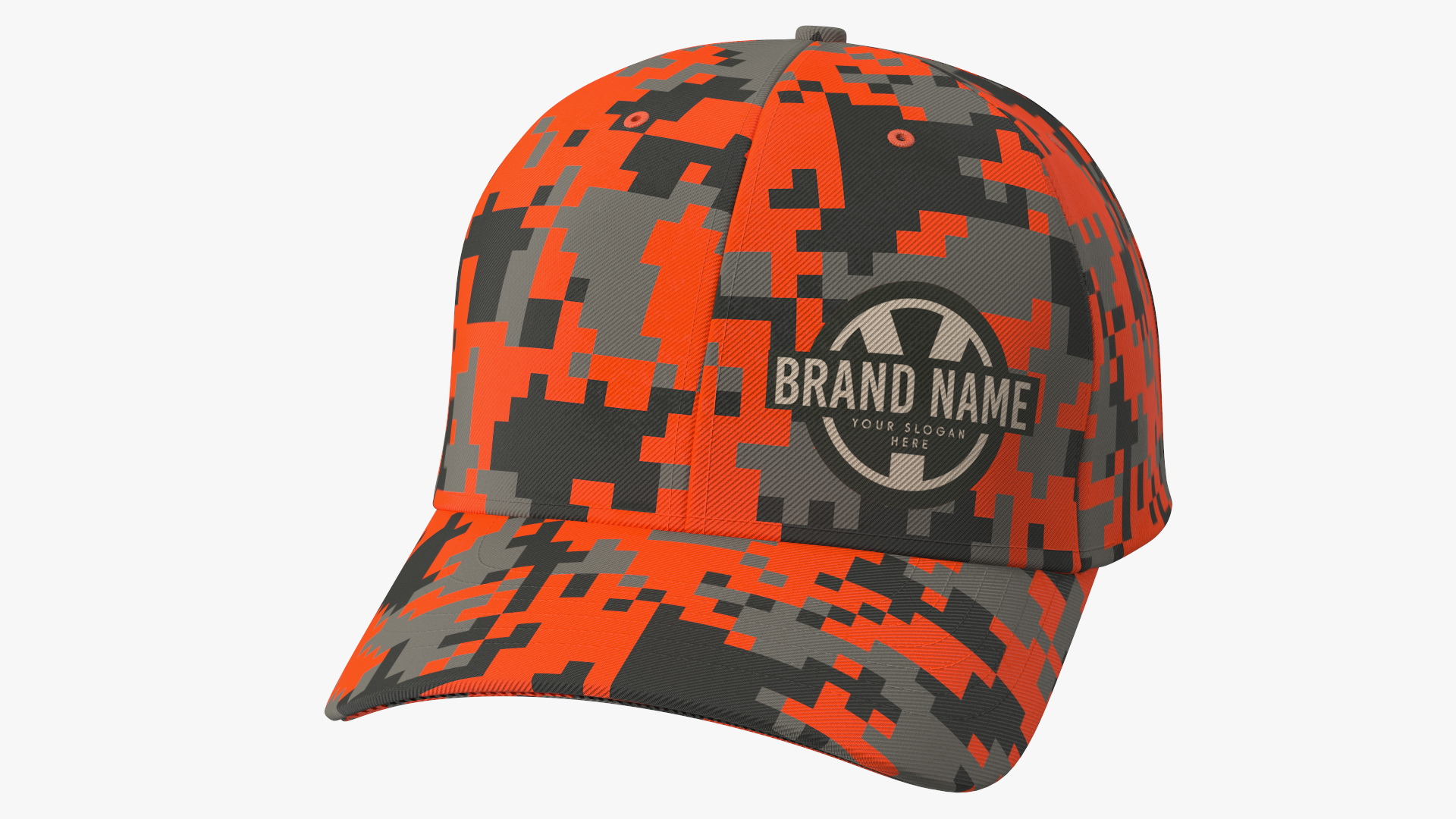 Cap Cotton Orange Pixel Your Brand 3D model