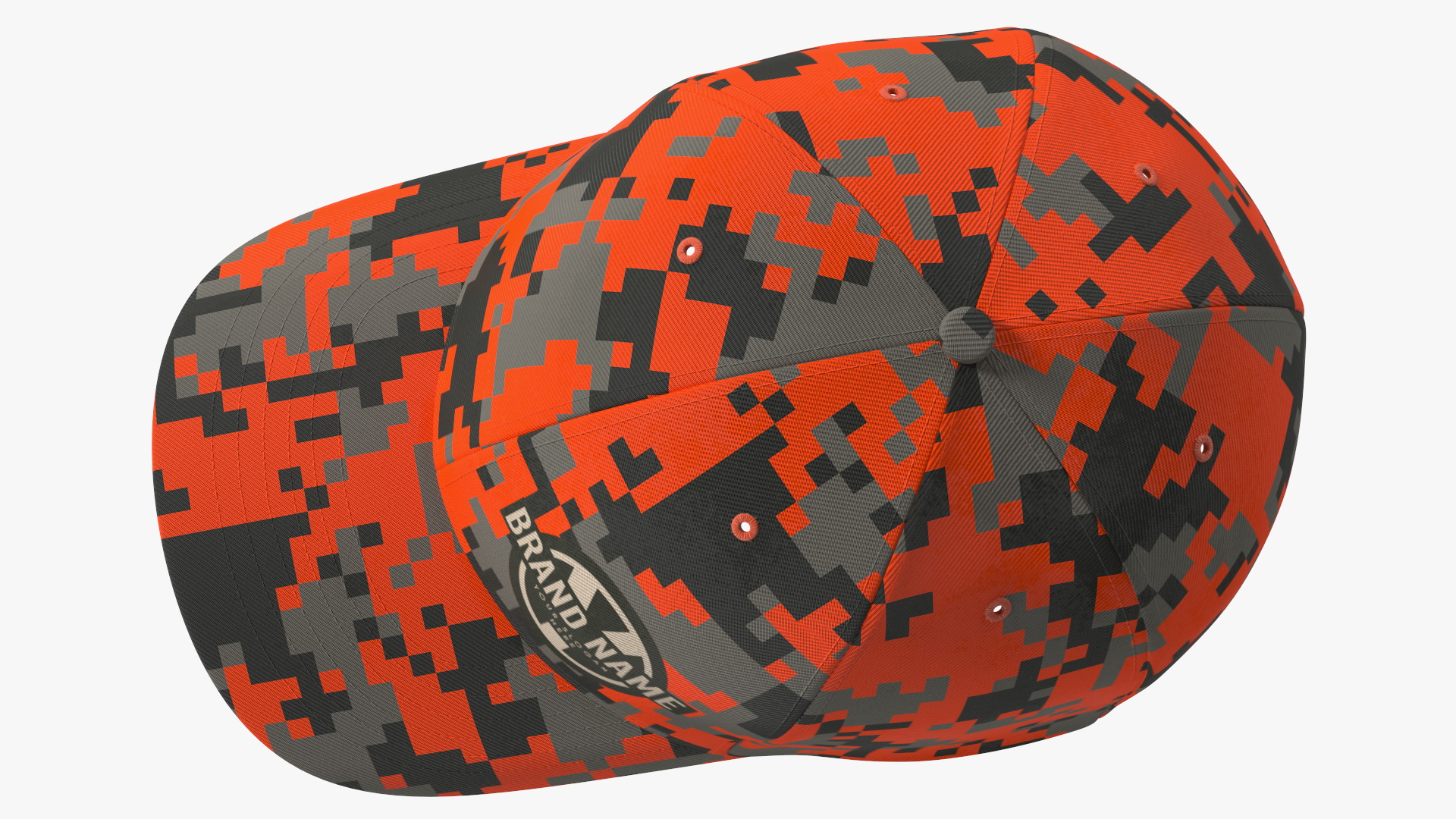 Cap Cotton Orange Pixel Your Brand 3D model