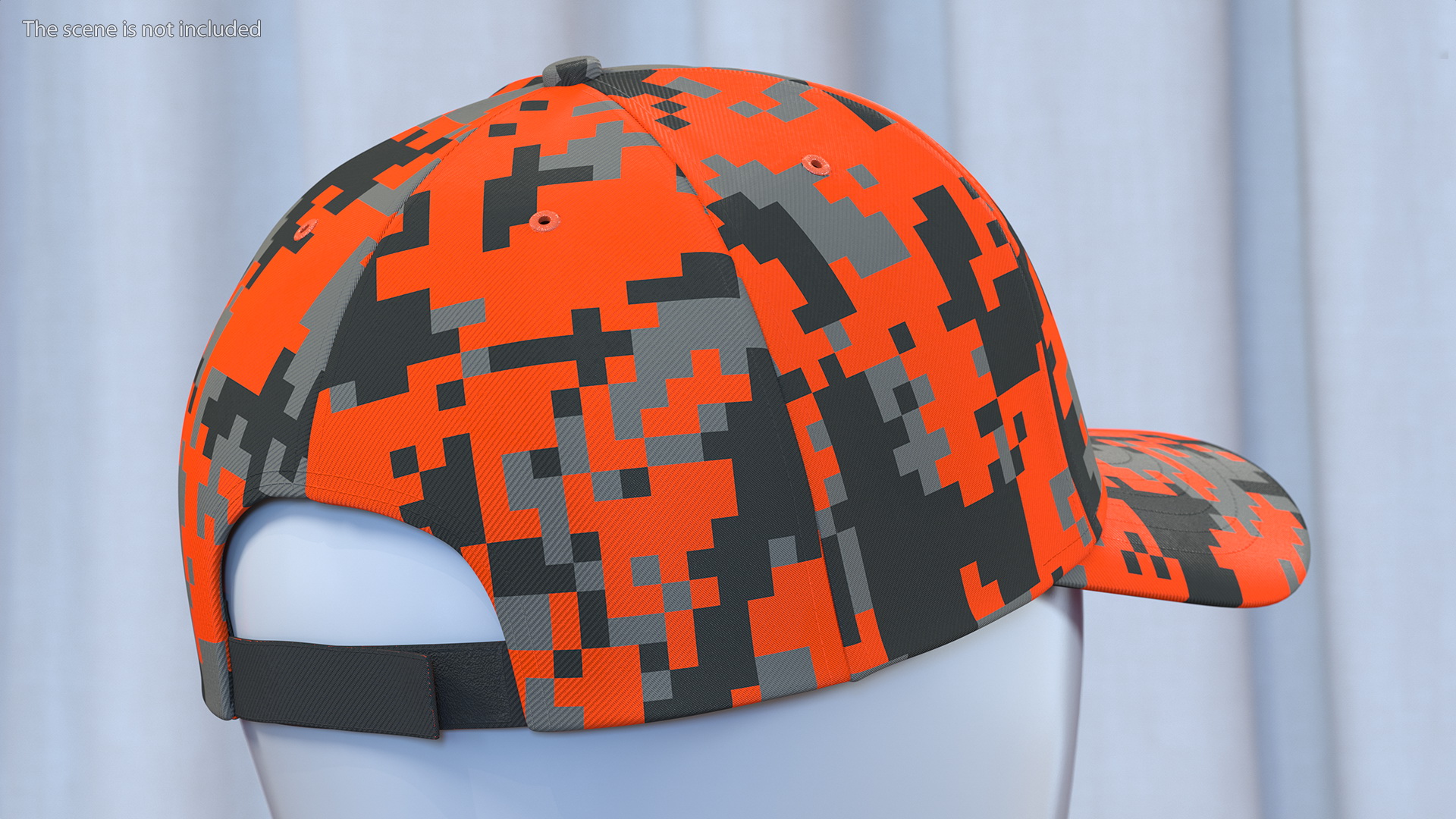 Cap Cotton Orange Pixel Your Brand 3D model