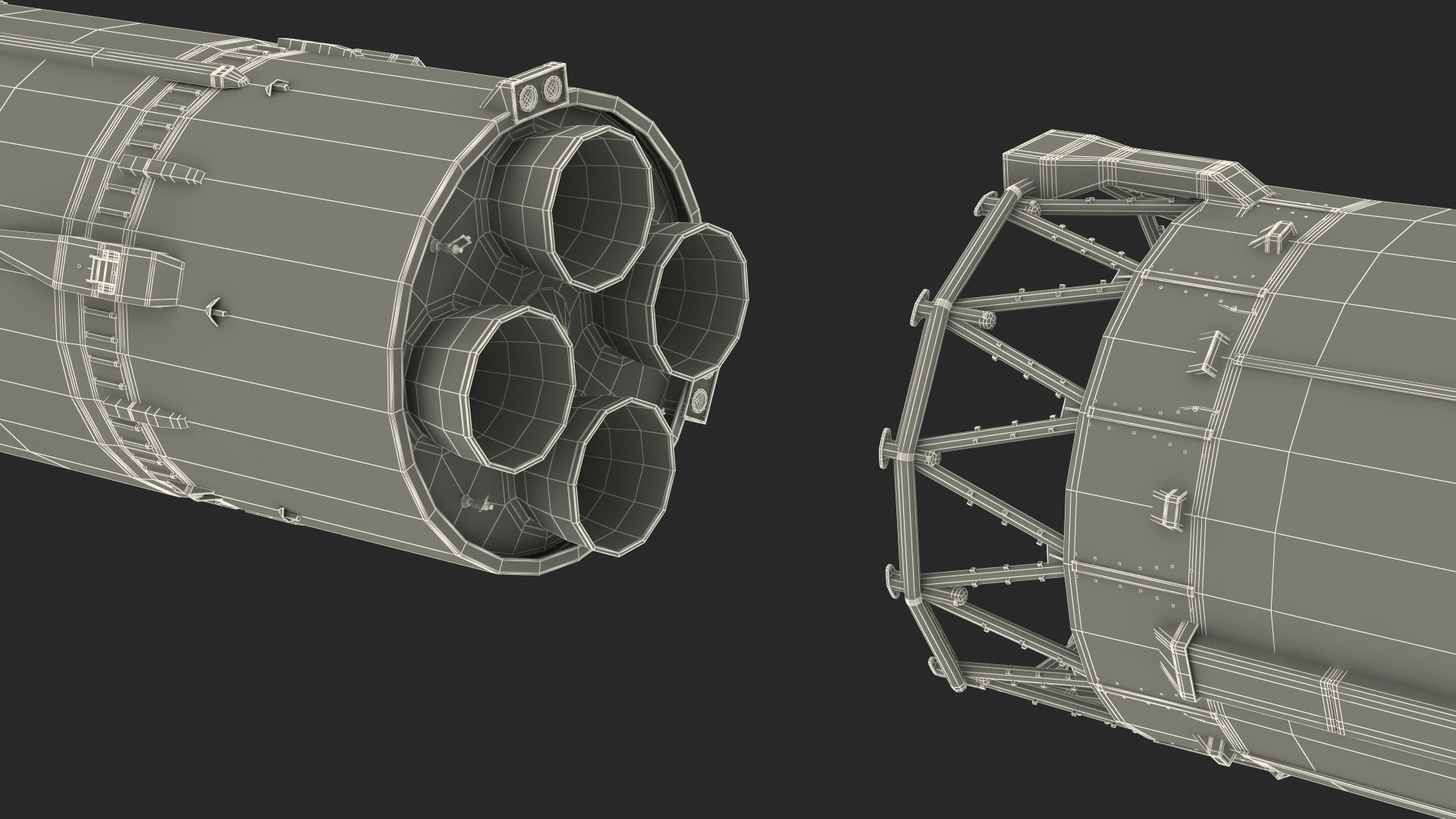 3D Orbital Launch Vehicle Main Parts model