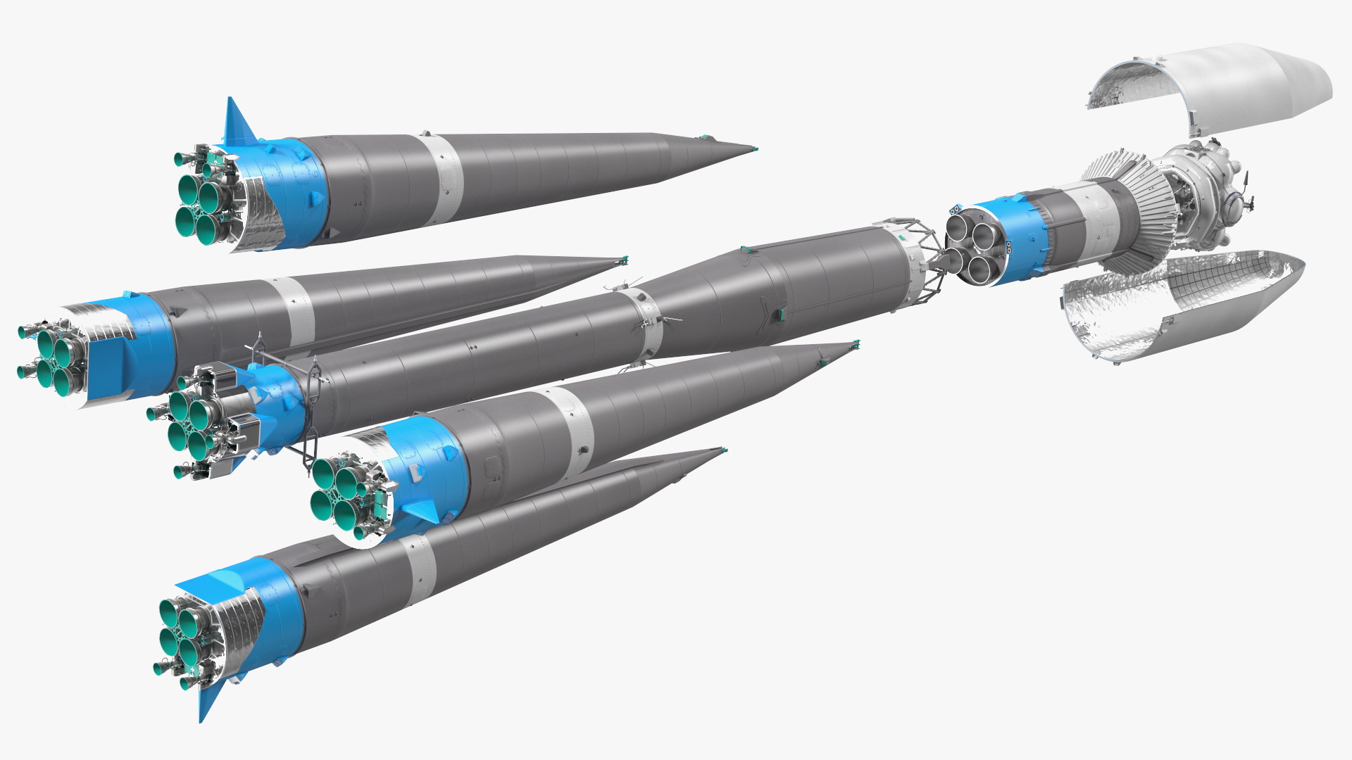 3D Orbital Launch Vehicle Main Parts model