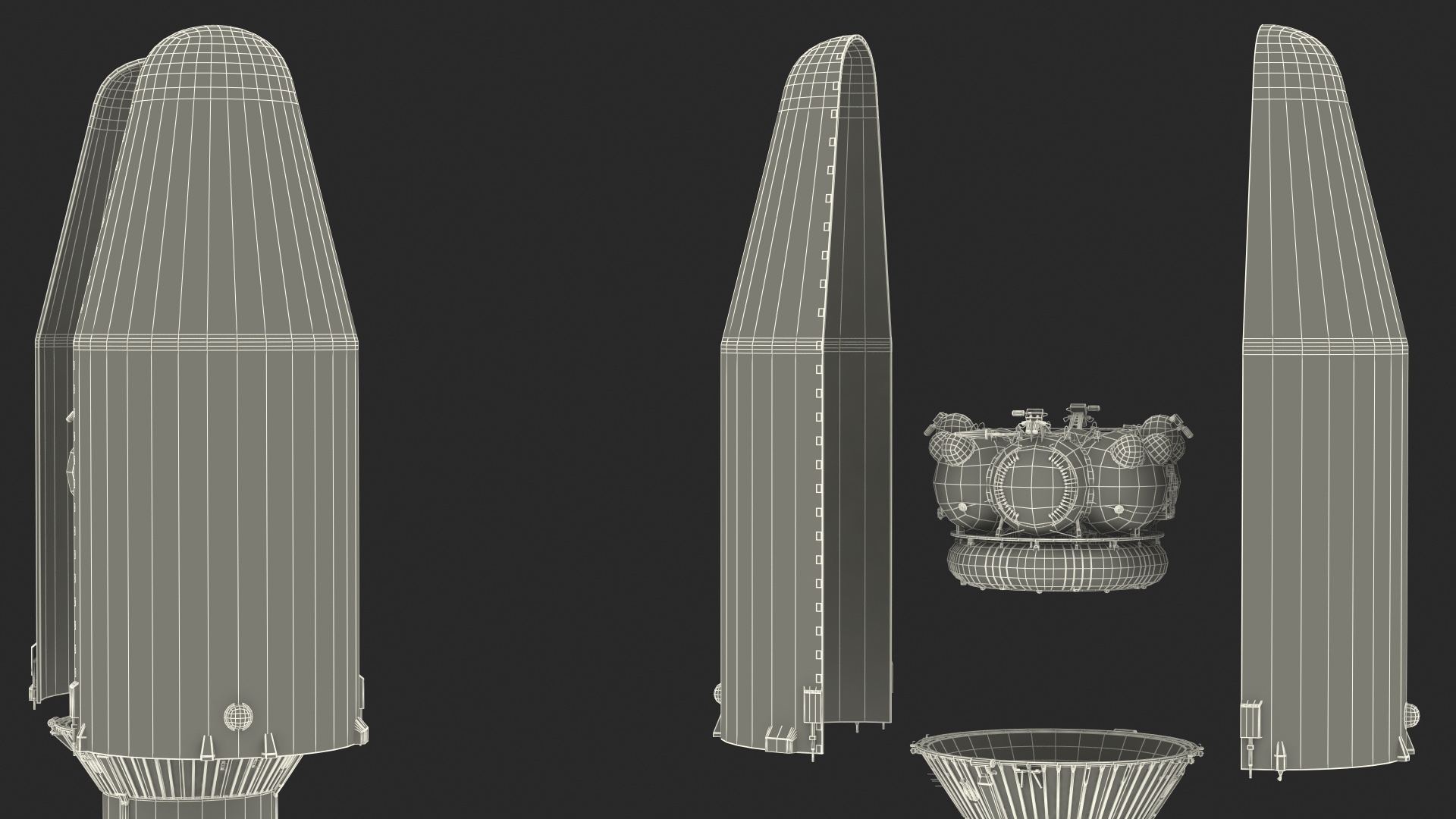 3D Orbital Launch Vehicle Main Parts model