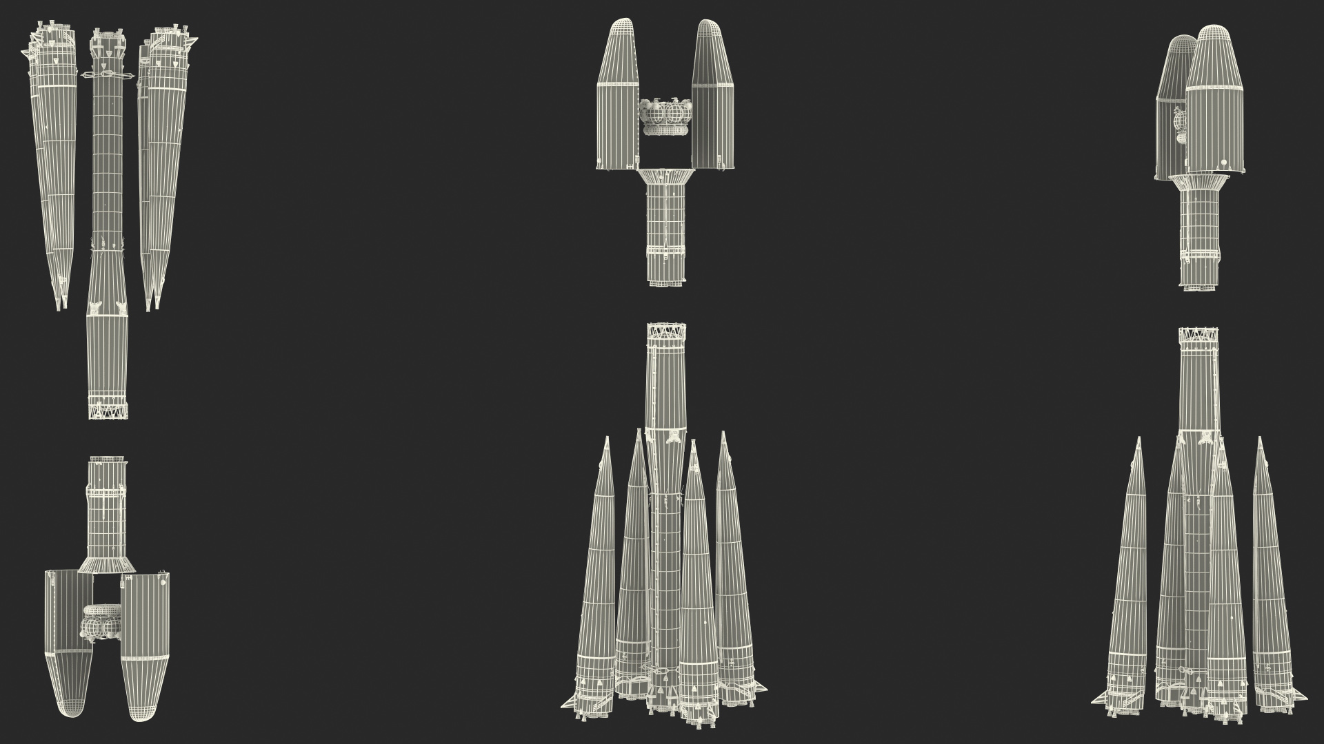 3D Orbital Launch Vehicle Main Parts model