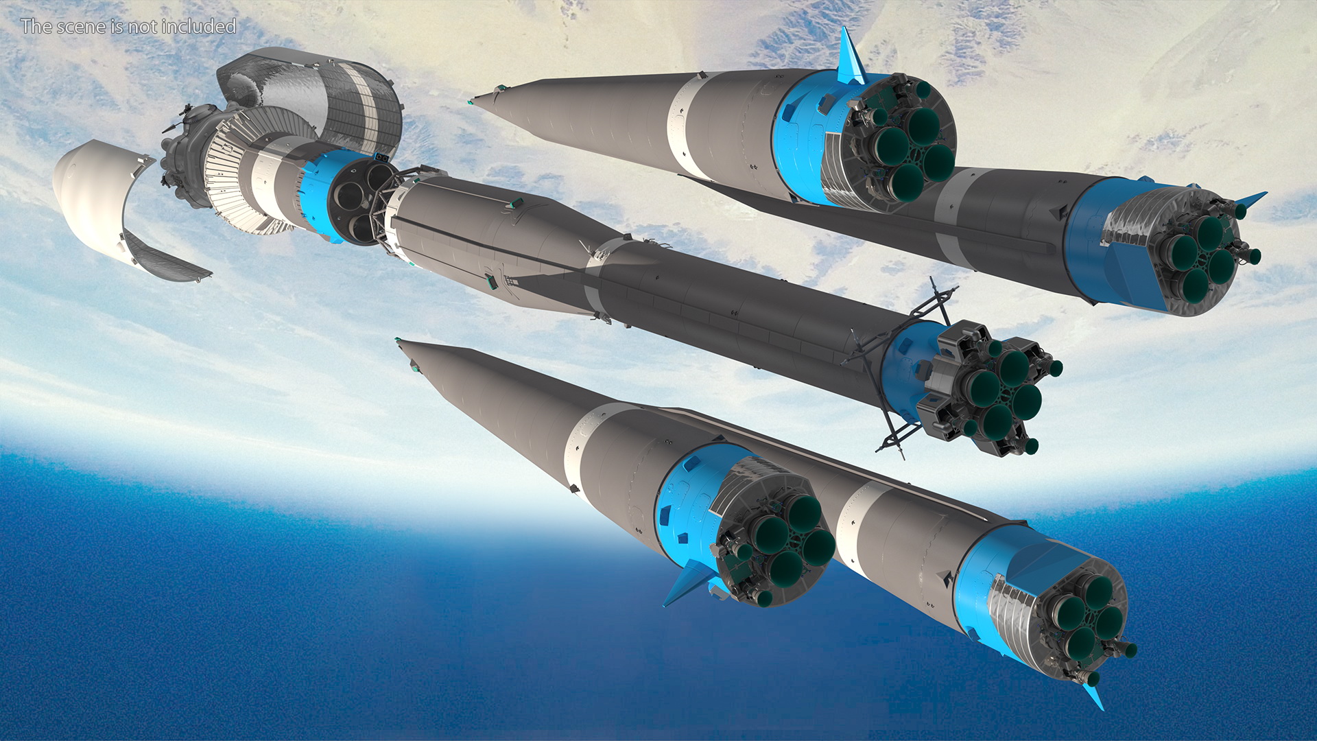 3D Orbital Launch Vehicle Main Parts model