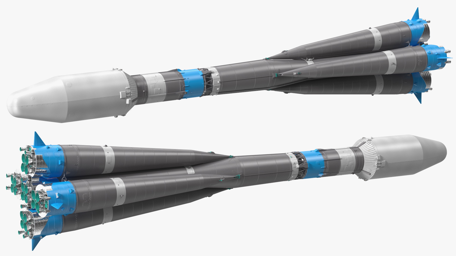 3D Orbital Launch Vehicle Main Parts model