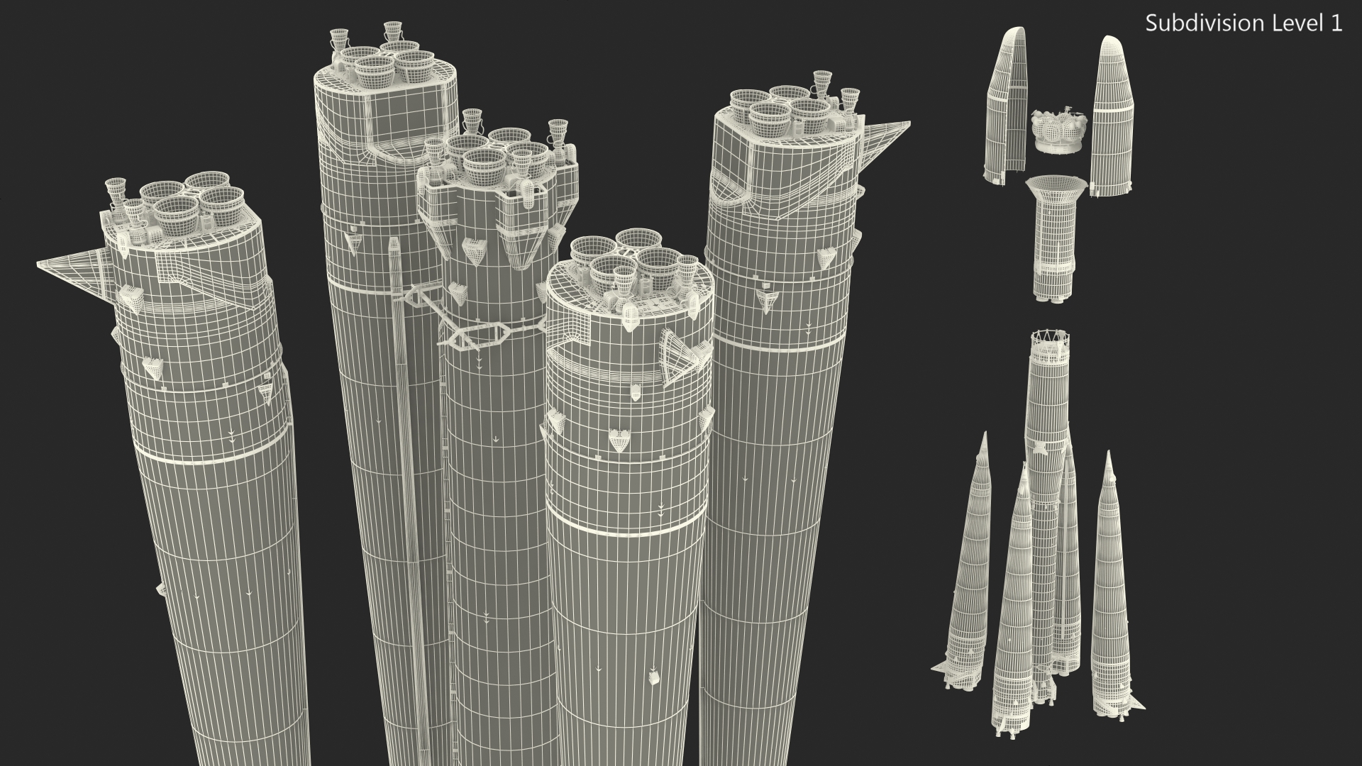 3D Orbital Launch Vehicle Main Parts model