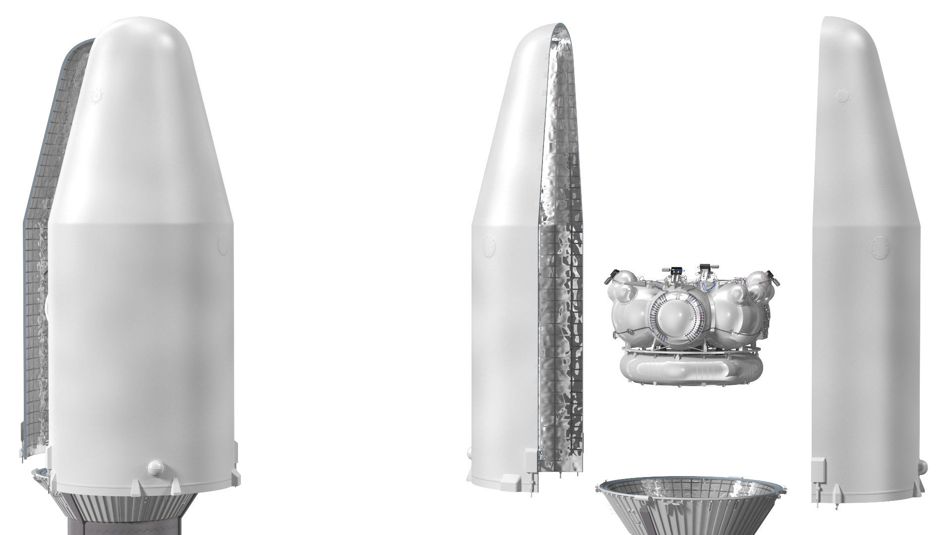 3D Orbital Launch Vehicle Main Parts model