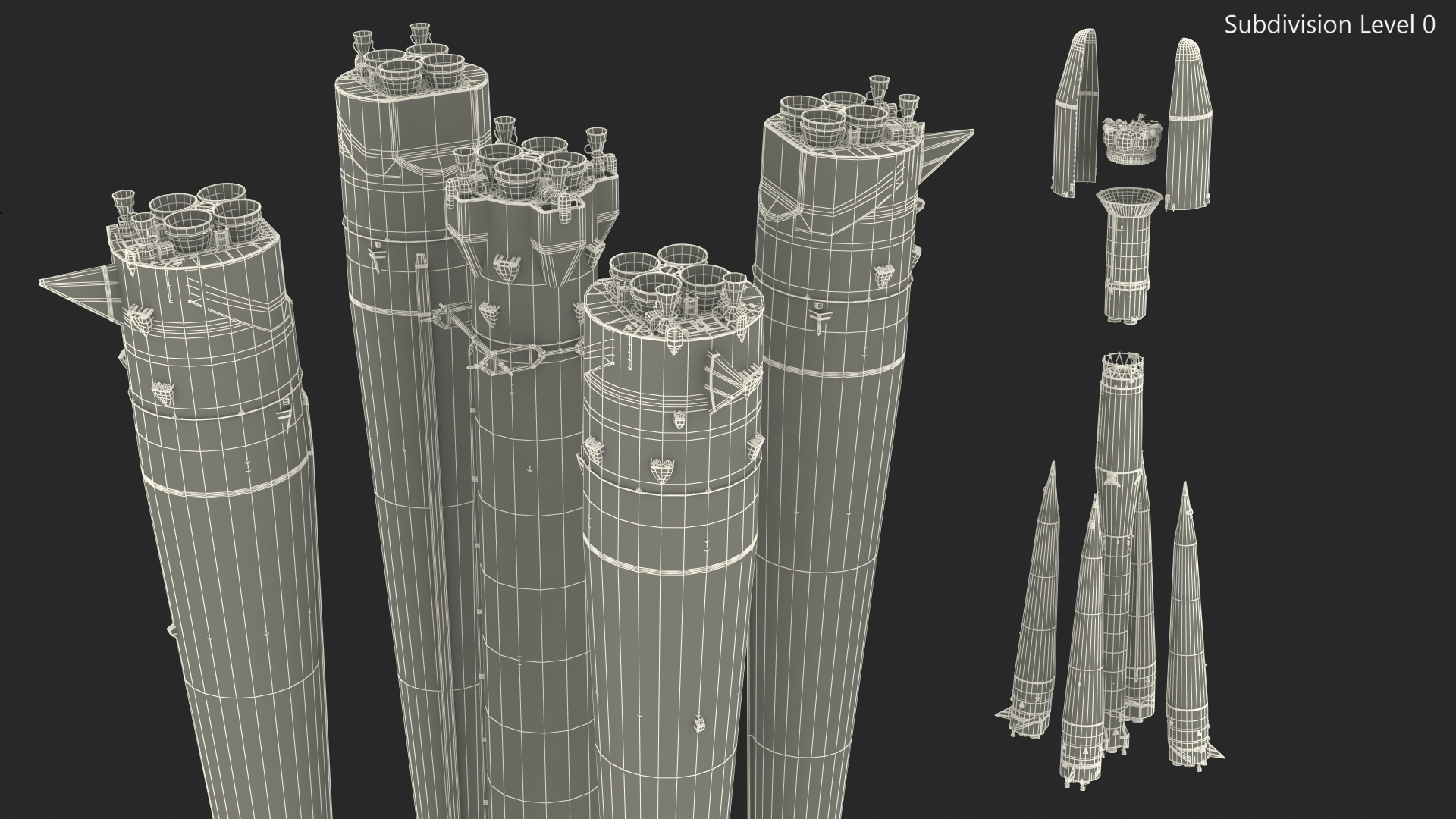 3D Orbital Launch Vehicle Main Parts model