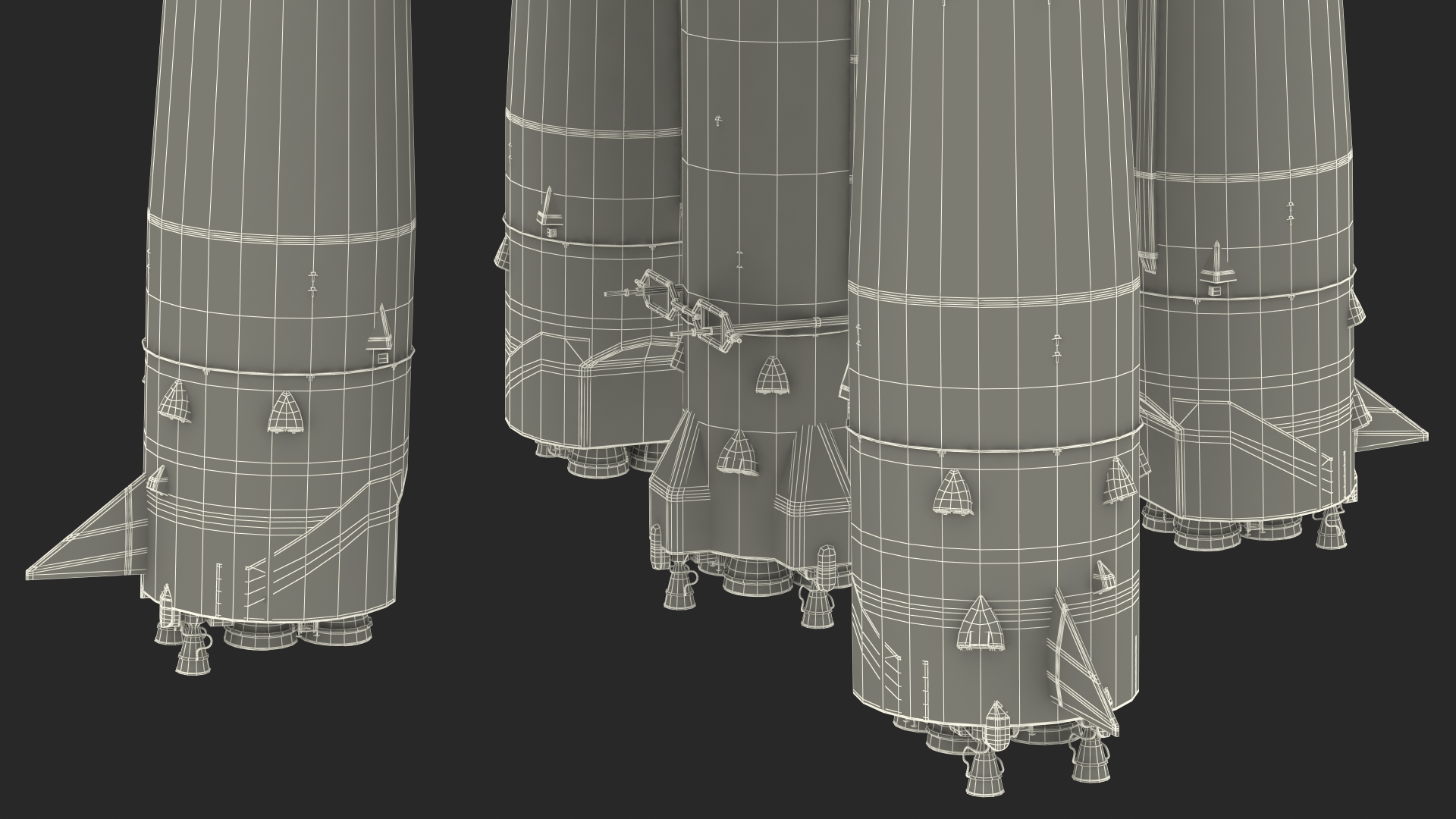 3D Orbital Launch Vehicle Main Parts model