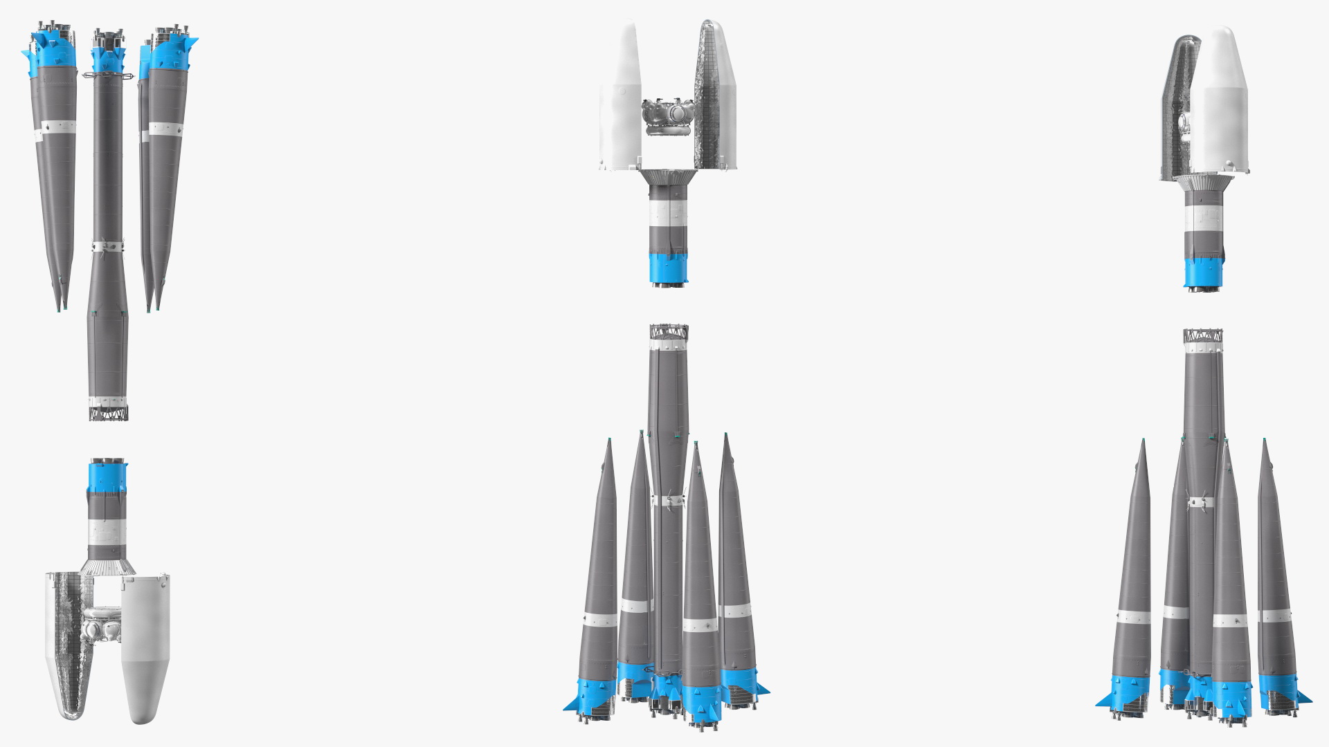 3D Orbital Launch Vehicle Main Parts model