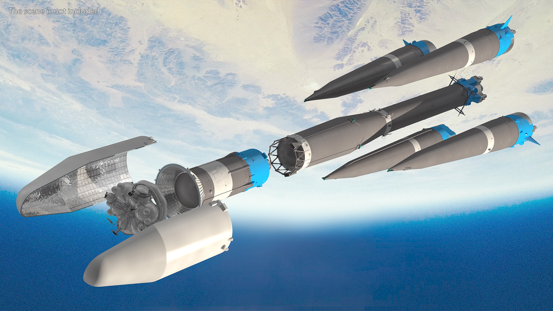 3D Orbital Launch Vehicle Main Parts model