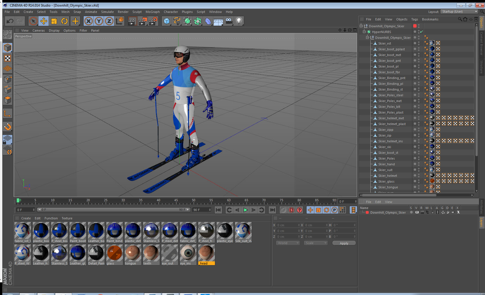 Downhill Olympic Skier 3D