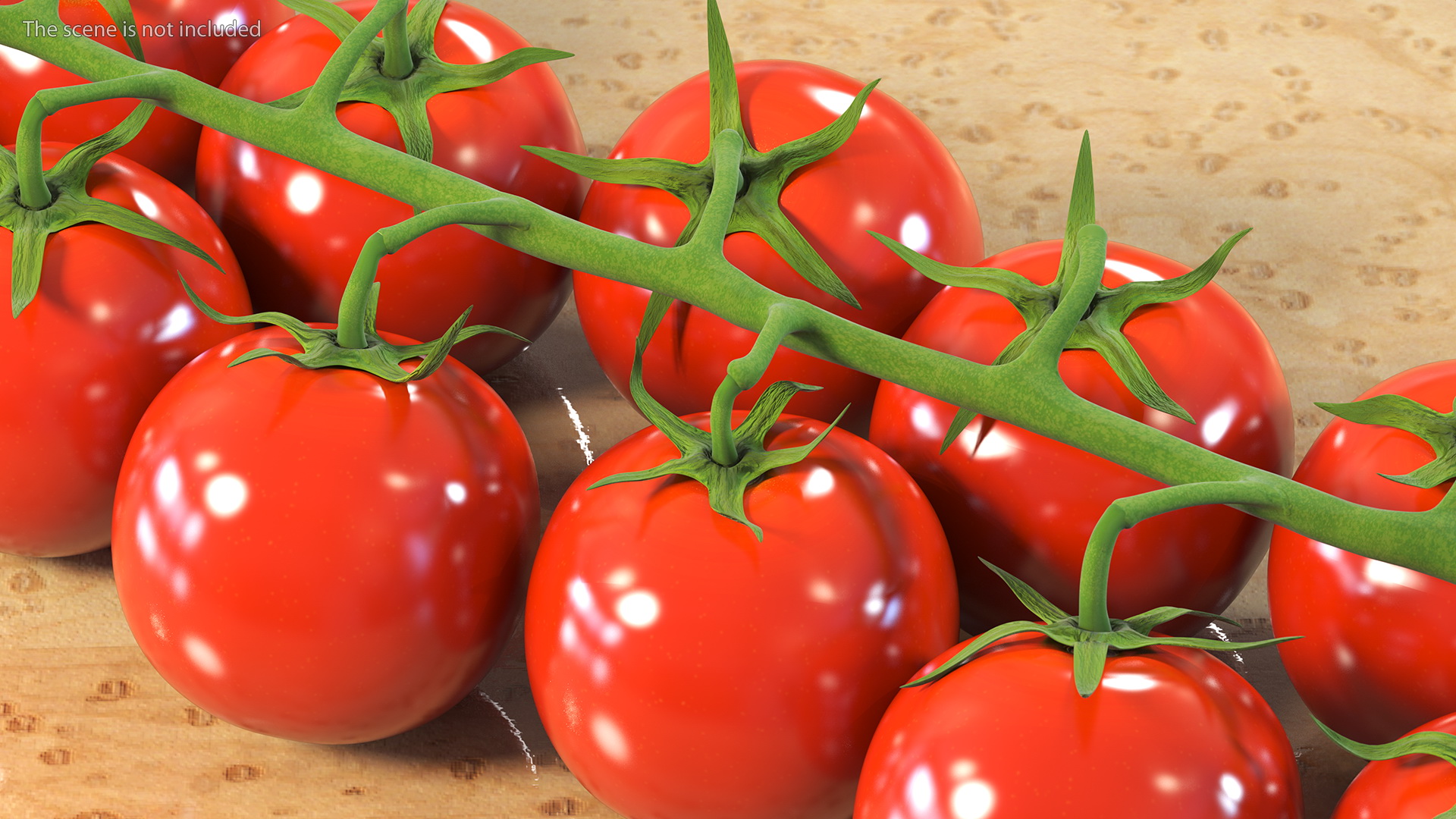 Cherry Tomatoes on the Vine 3D