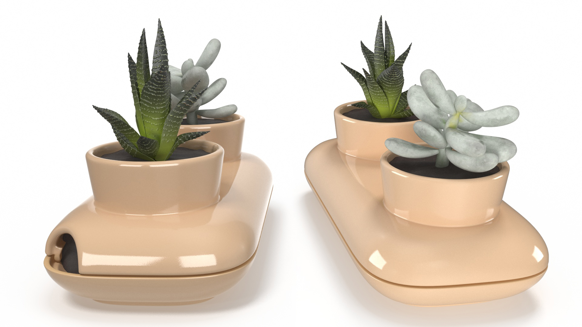 3D model Sagaform Double Herb Pot Beige