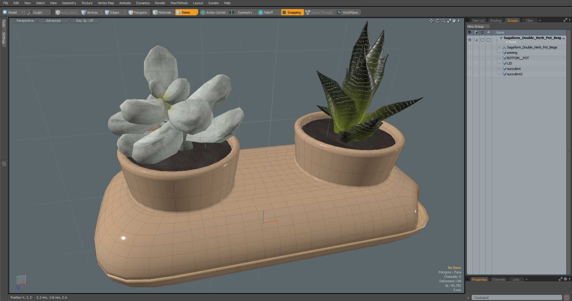 3D model Sagaform Double Herb Pot Beige