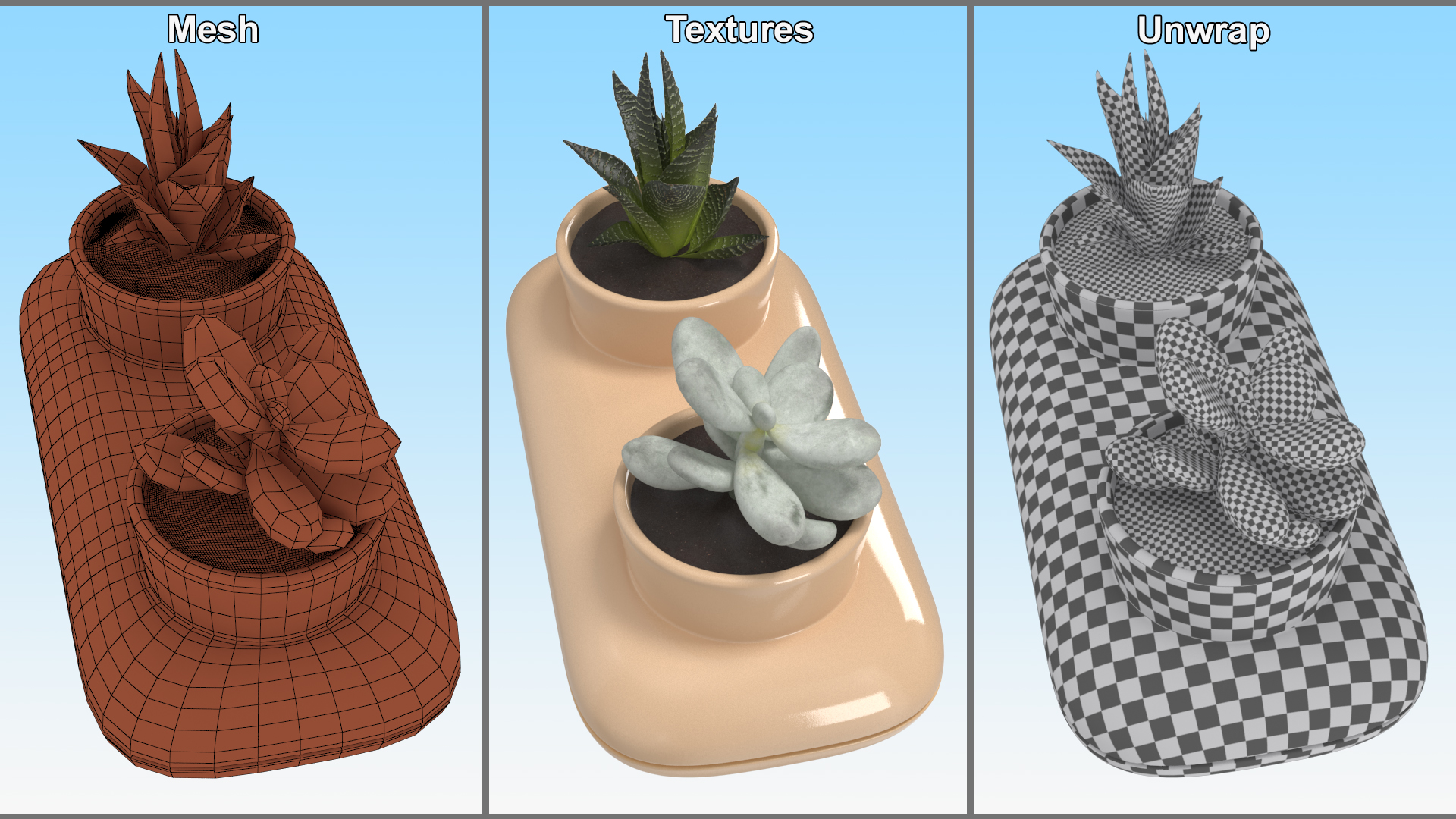 3D model Sagaform Double Herb Pot Beige