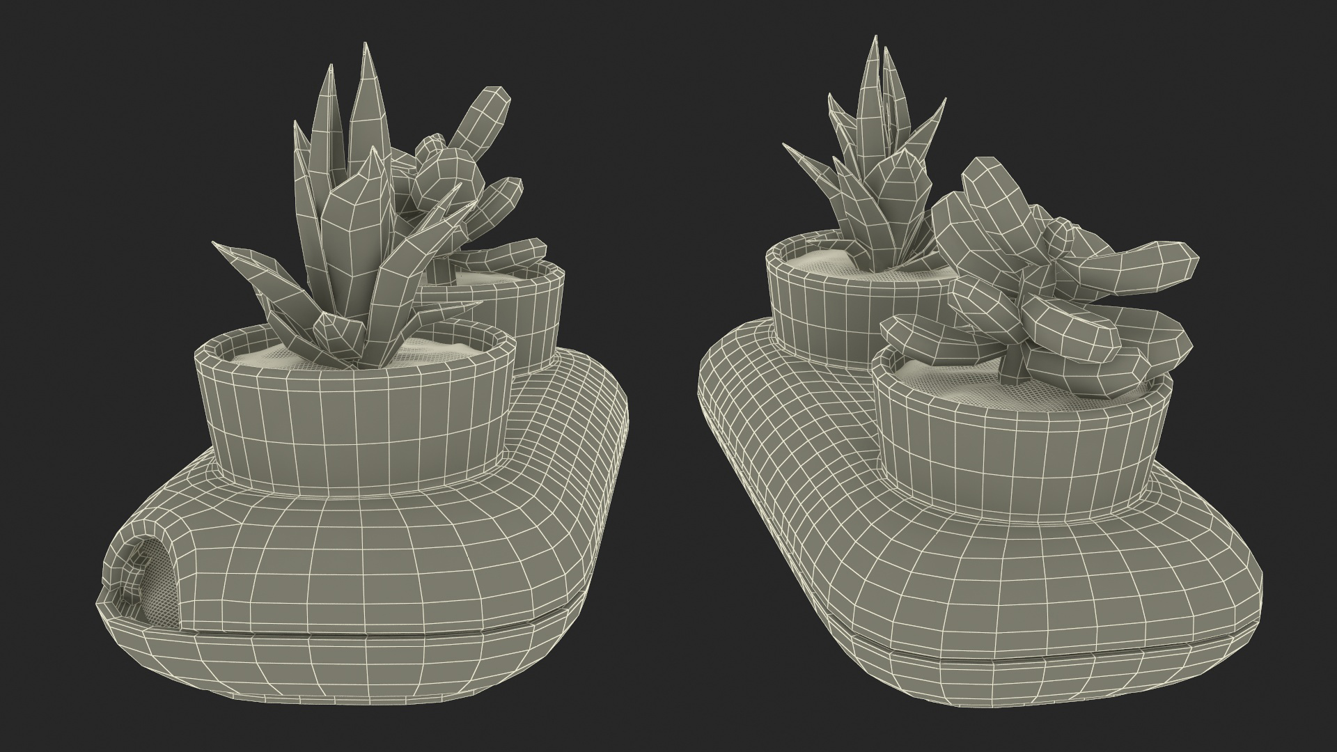 3D model Sagaform Double Herb Pot Beige