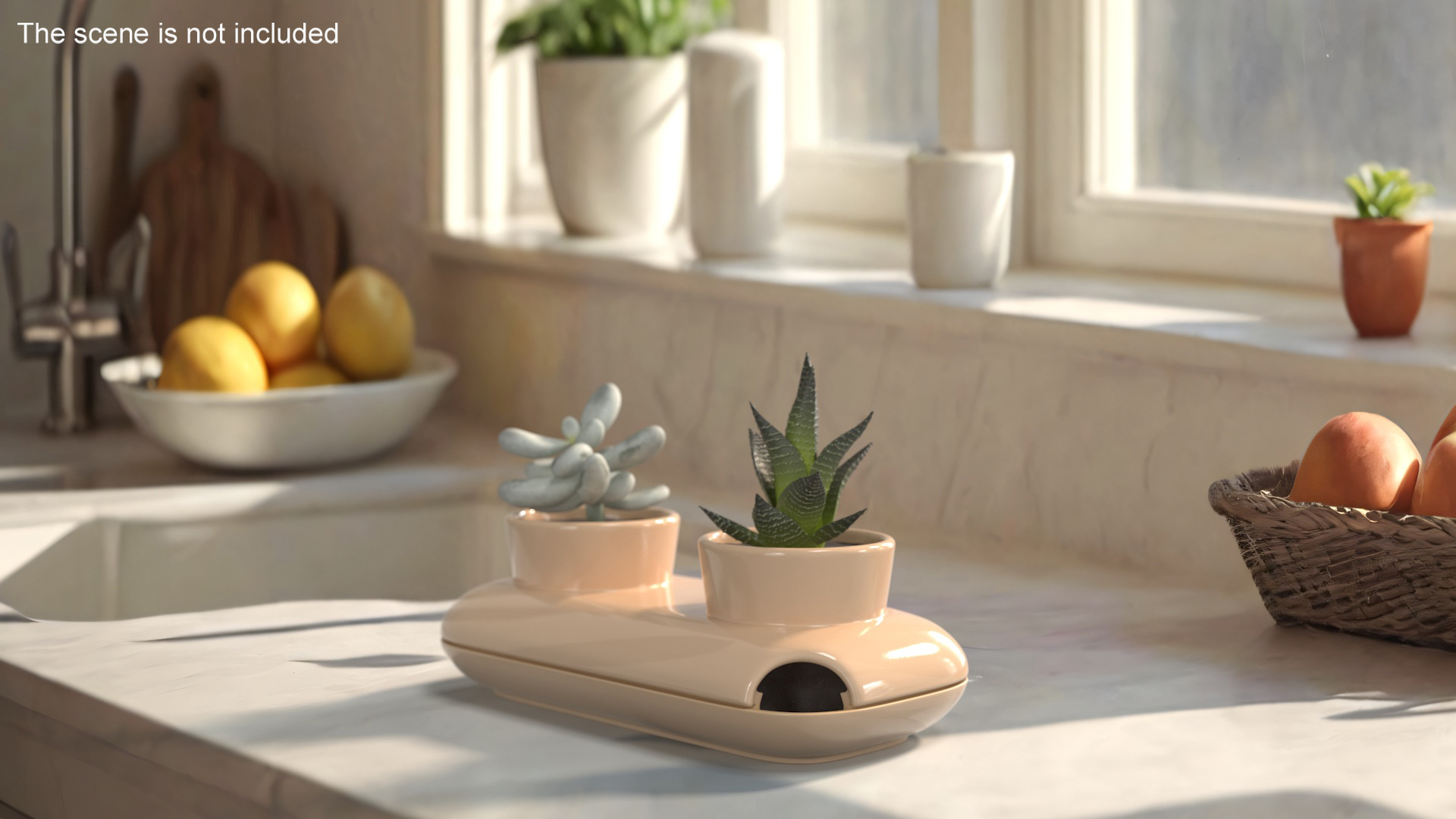 3D model Sagaform Double Herb Pot Beige